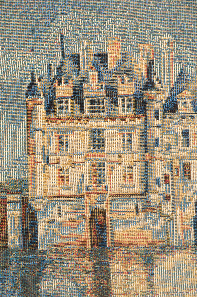 Chenonceau Castle Small European Tapestry Wall Hanging 14x19 Inch Cotton Jacquard Woven Wall Tapestry