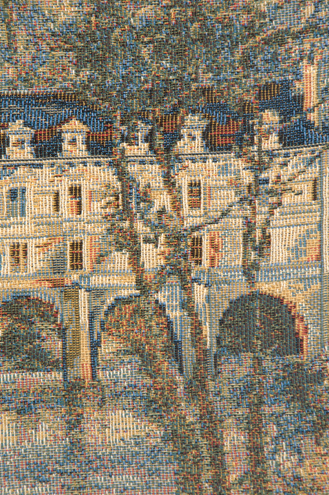 Chenonceau Castle Small European Tapestry Wall Hanging 14x19 Inch Cotton Jacquard Woven Wall Tapestry