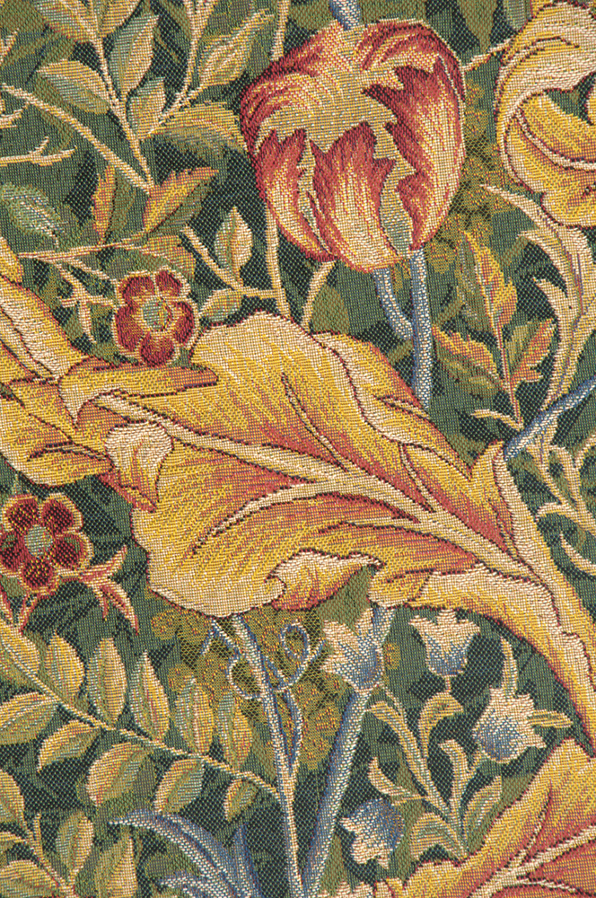 William Morris Acanthe Green Medium Tapestry Wall Hanging 58 x 28 in Arts and Crafts Acanthus Jacquard Woven Wall Art