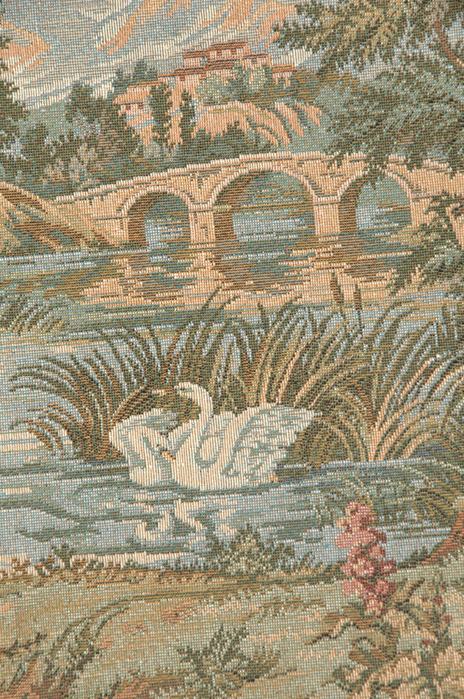 Swan in the Lake Landscape Tapestry Wall Hanging 18 x 32 in Romantic Swan Nature Jacquard Woven Wall Art