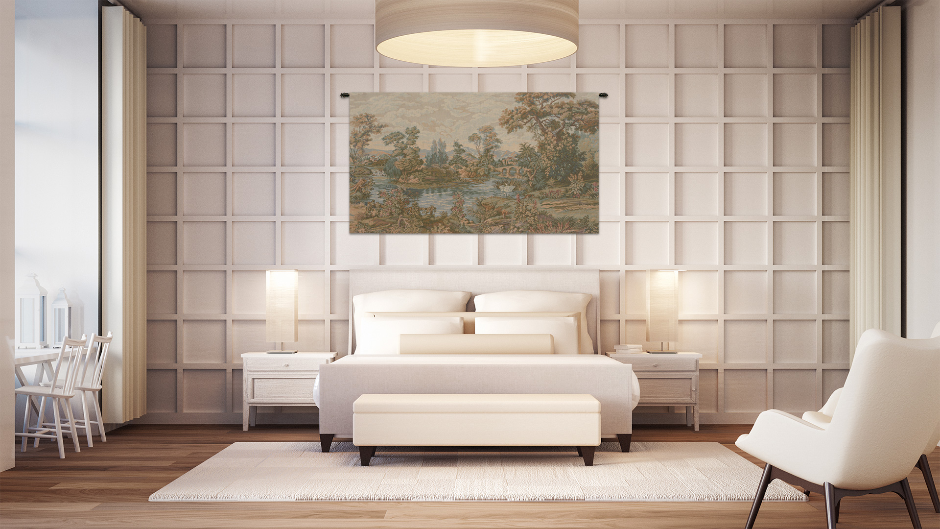 Swan in the Lake Landscape Tapestry Wall Hanging 18 x 32 in Romantic Swan Nature Jacquard Woven Wall Art