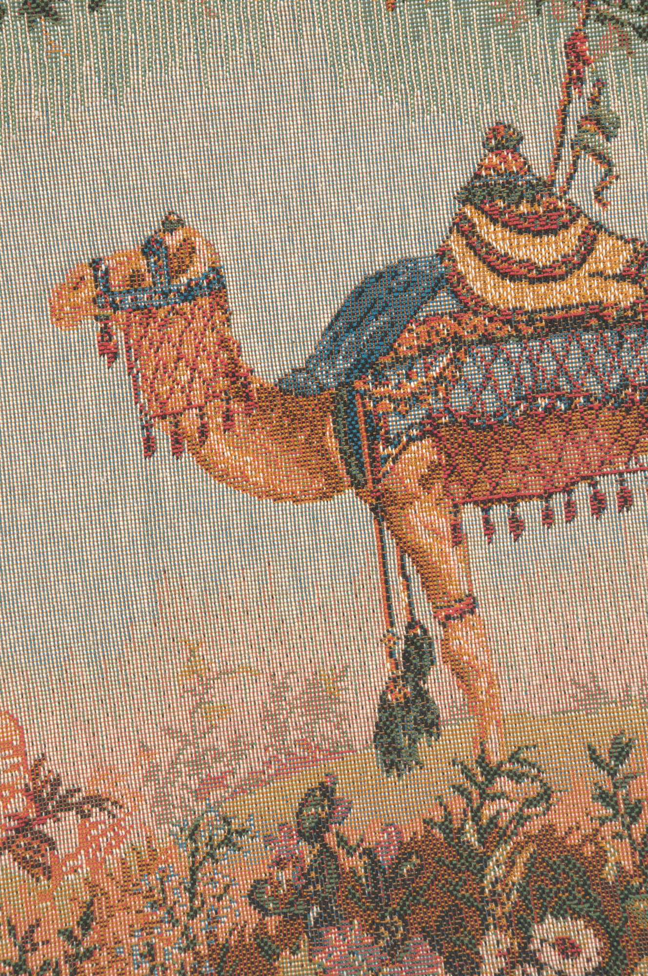 Jean Baptiste Huet Camel Small Tapestry Pillow Cover 14x14 Inch Cotton Jacquard Woven Cushion Cover