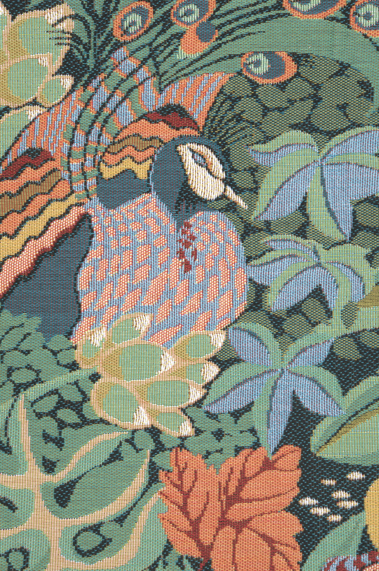 Anne Leurent Jungle and Two Birds Tapestry Pillow Cover 19x19 Inch Cotton Jacquard Woven Cushion Cover