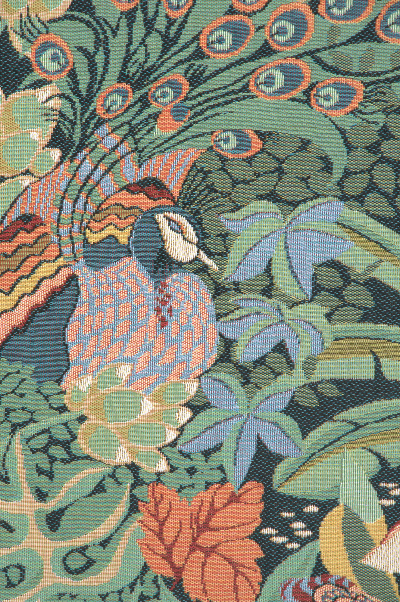 Anne Leurent Jungle and Four Birds Tapestry Wall Hanging 20 x 30 in Tropical Bird Botanical Jacquard Woven Wall Art