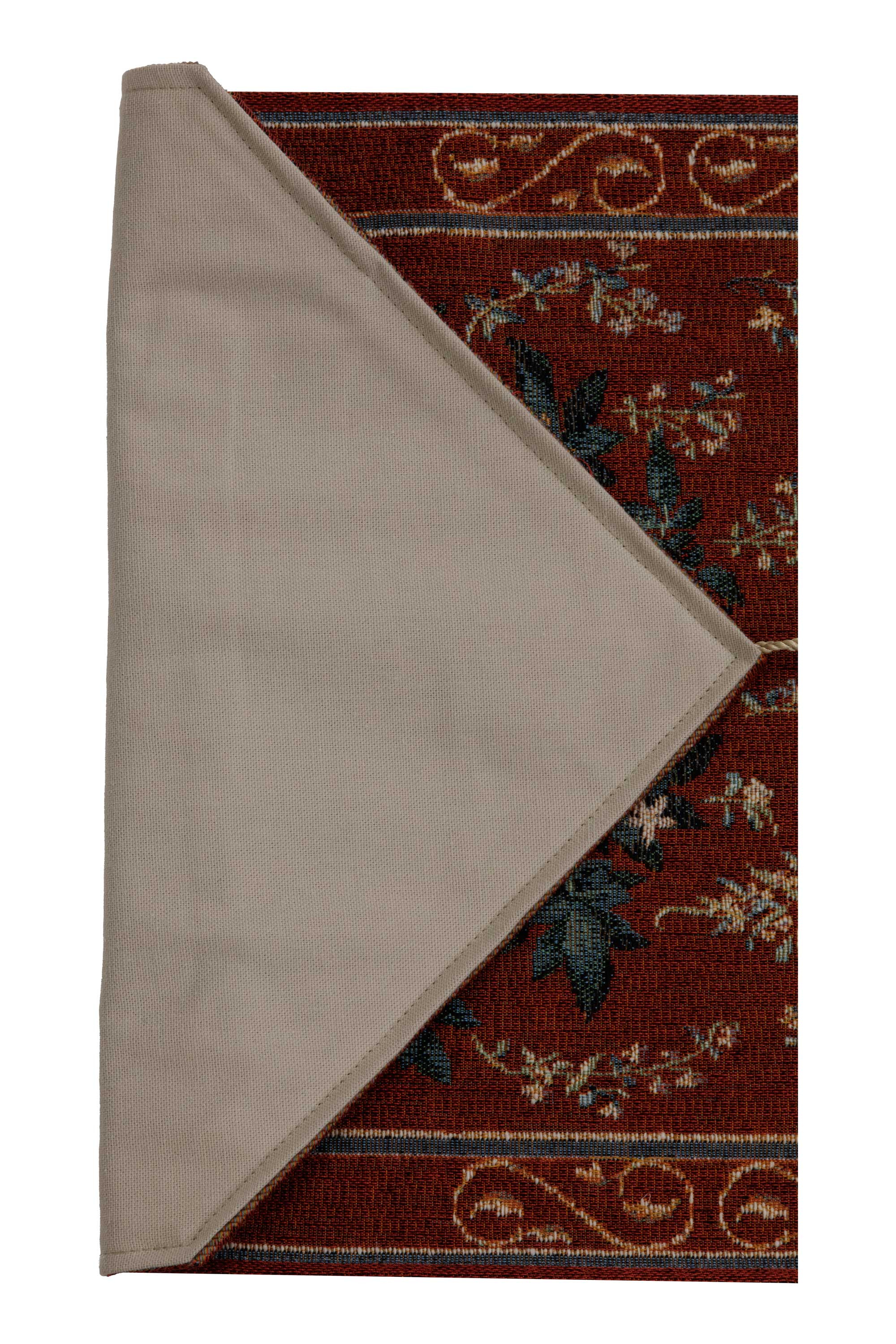 Orange Tree II Large French Jacquard Woven Table Runner 70x14 Inch Botanical Dining Decor