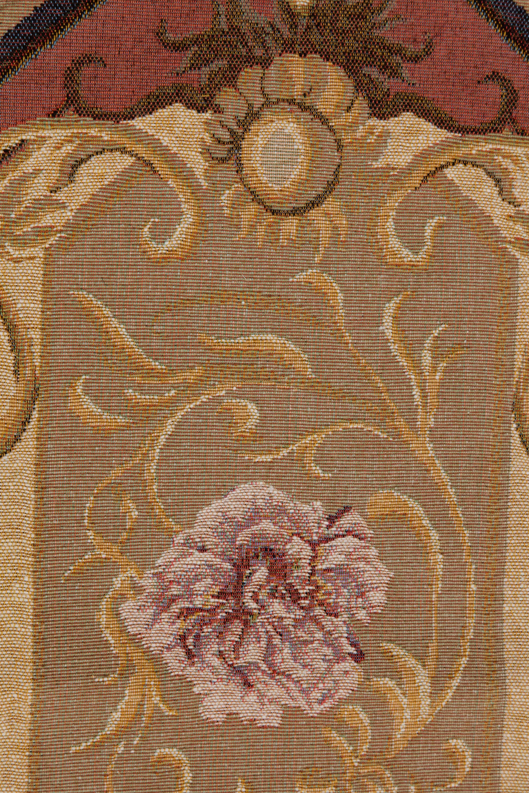 Josephine Light Large French Jacquard Woven Table Runner 70x14 Inch Floral Dining Decor