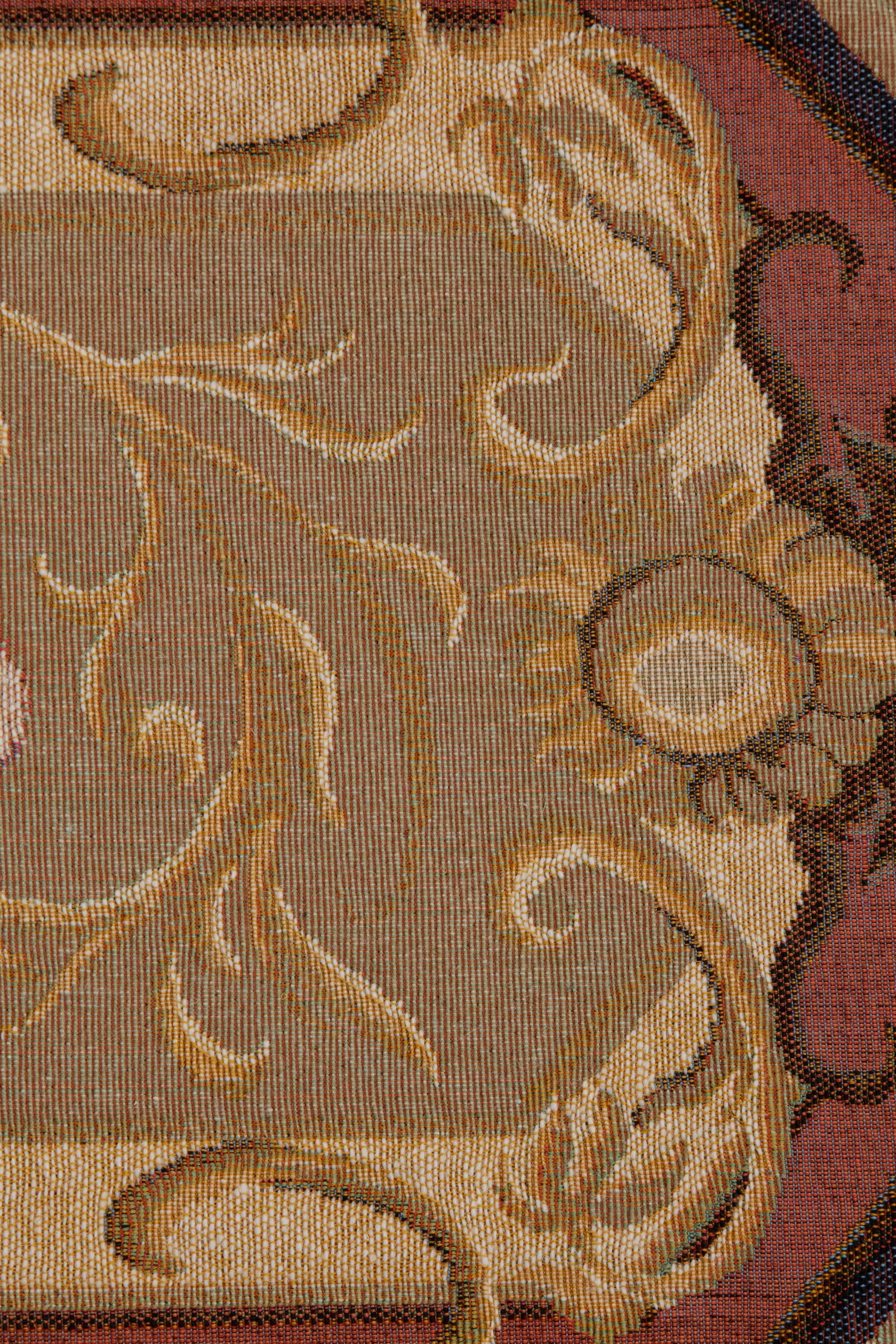 Josephine Light Large French Jacquard Woven Table Runner 70x14 Inch Floral Dining Decor
