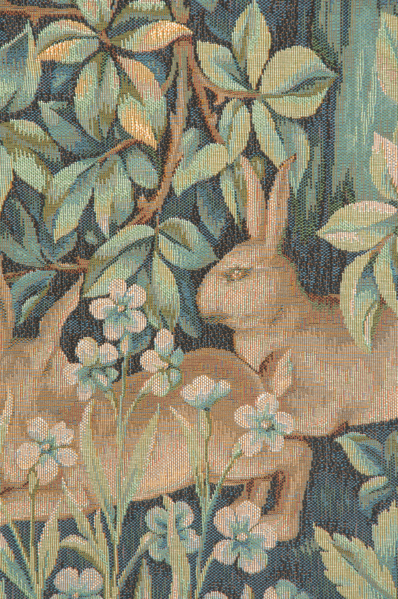 William Morris Hare and Pheasant Tapestry Wall Hanging 29 x 50 in Arts and Crafts Animal Jacquard Woven Wall Art