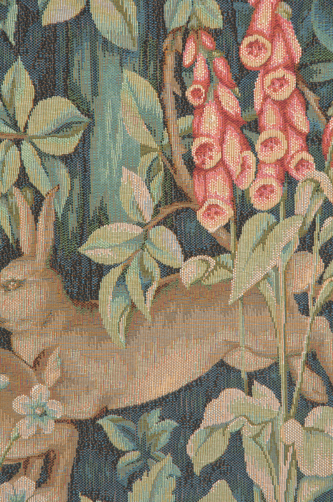 William Morris Hare and Pheasant Tapestry Wall Hanging 29 x 50 in Arts and Crafts Animal Jacquard Woven Wall Art