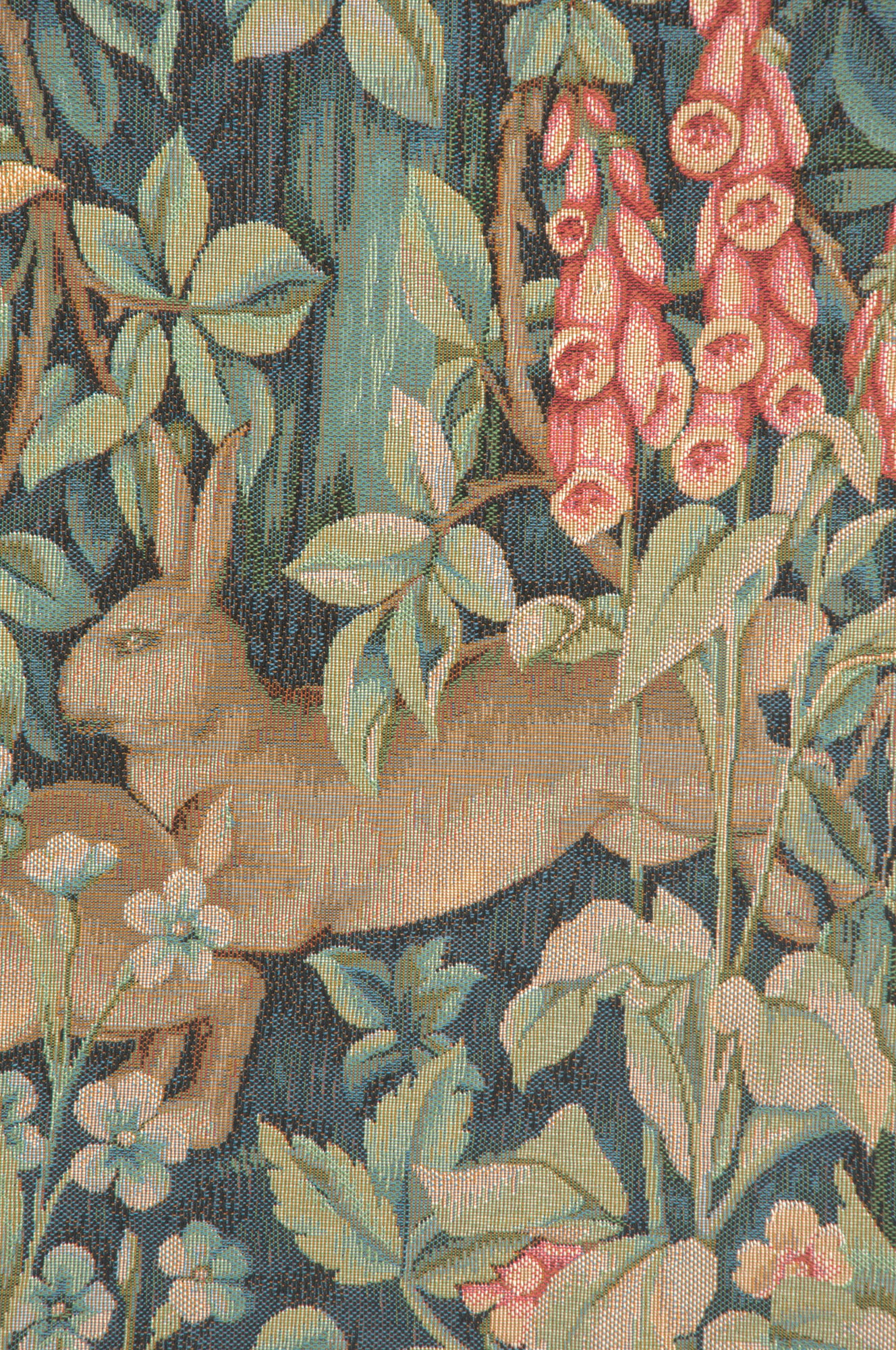 William Morris Pheasant and Doe Tapestry Wall Hanging 19 x 51 in Arts and Crafts Woodland Jacquard Woven Wall Art