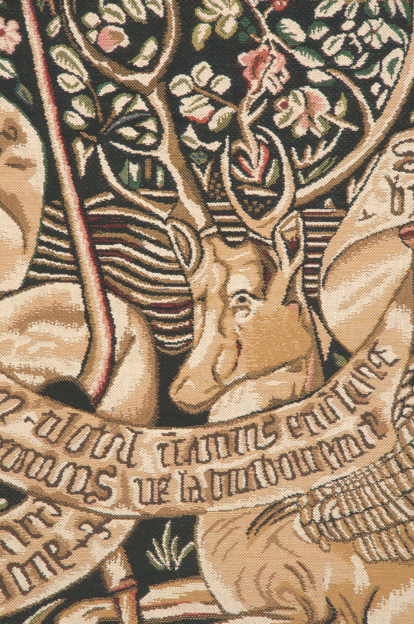 VinatgeThe Winged Stags Black Medieval Tapestry Wall Hanging 46 x 68 in