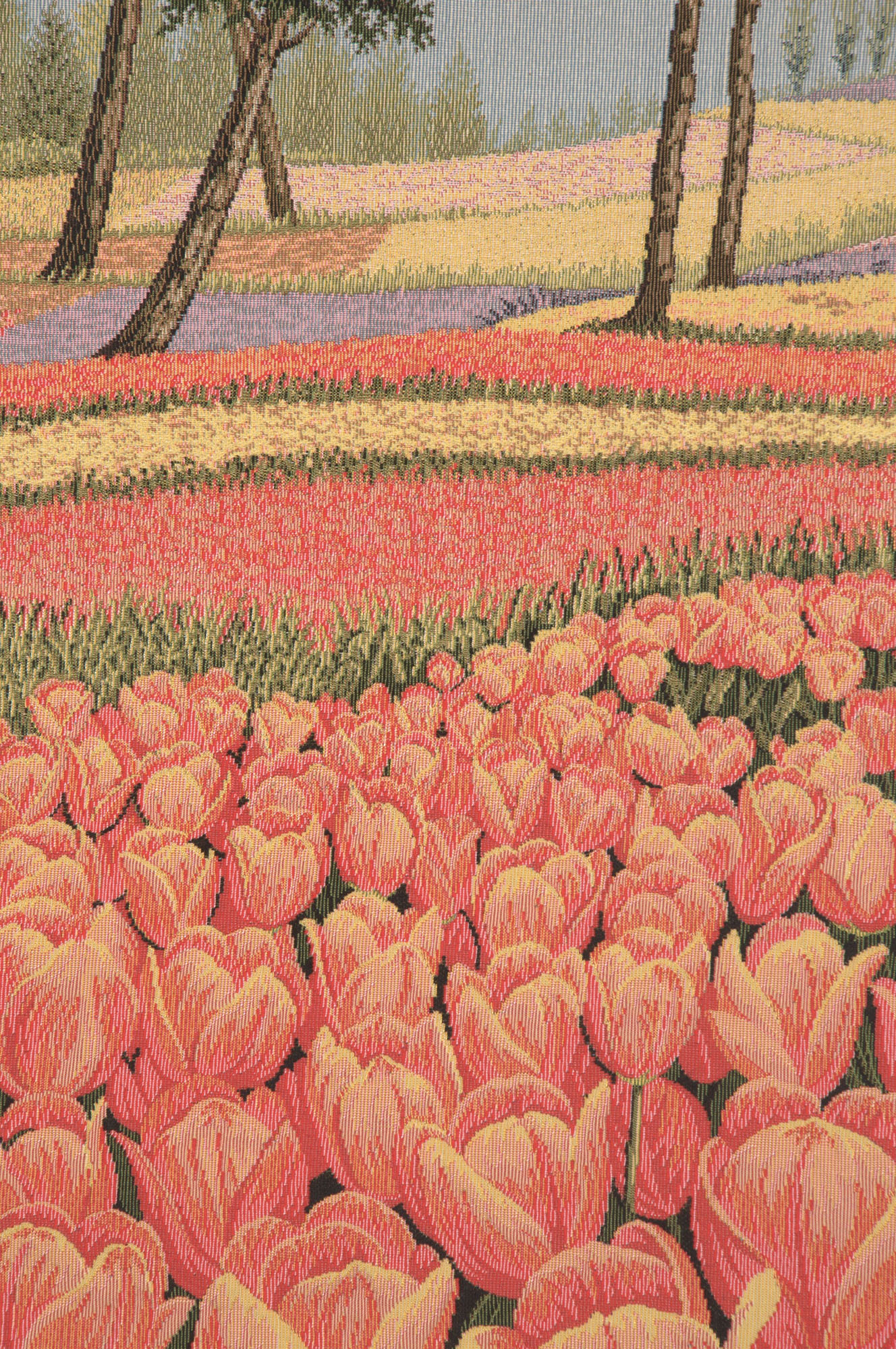 Alberto Passini Tulipani Italian Tapestry Wall Hanging 25x35 Inch Cotton Jacquard Woven Wall Tapestry