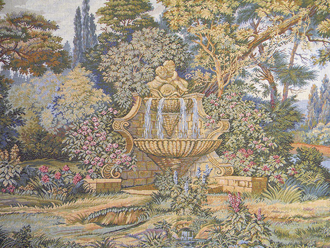 Francois Boucher Fountain Tapestry Wall Hanging 22 x 59 in Jacquard Woven French Romantic Wall Art