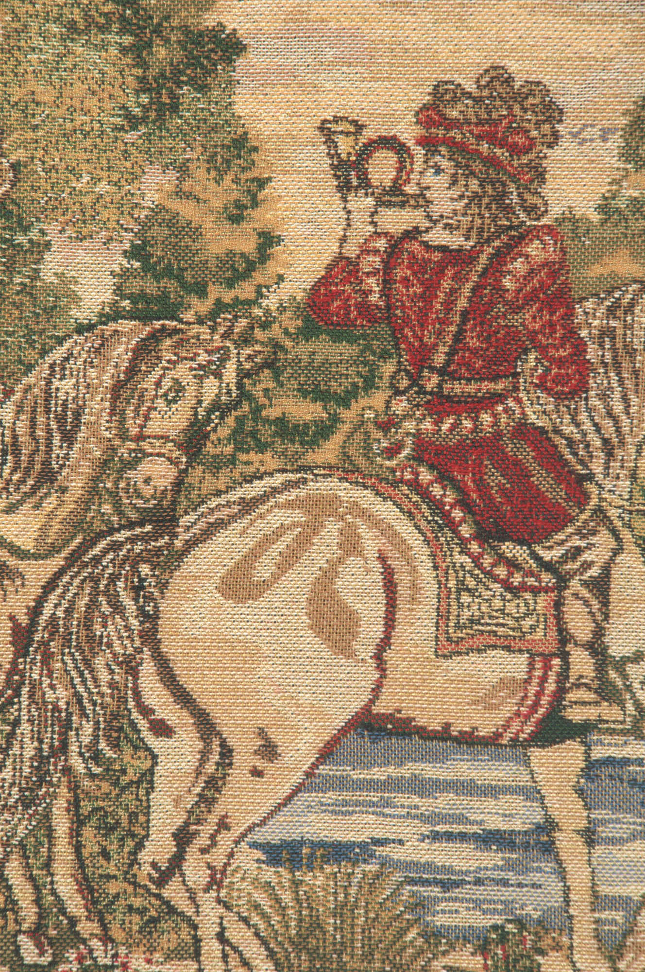 Medieval The Noble Hunt Tapestry Pillow Cover 16x16 Inch Cotton Jacquard Woven Cushion Cover