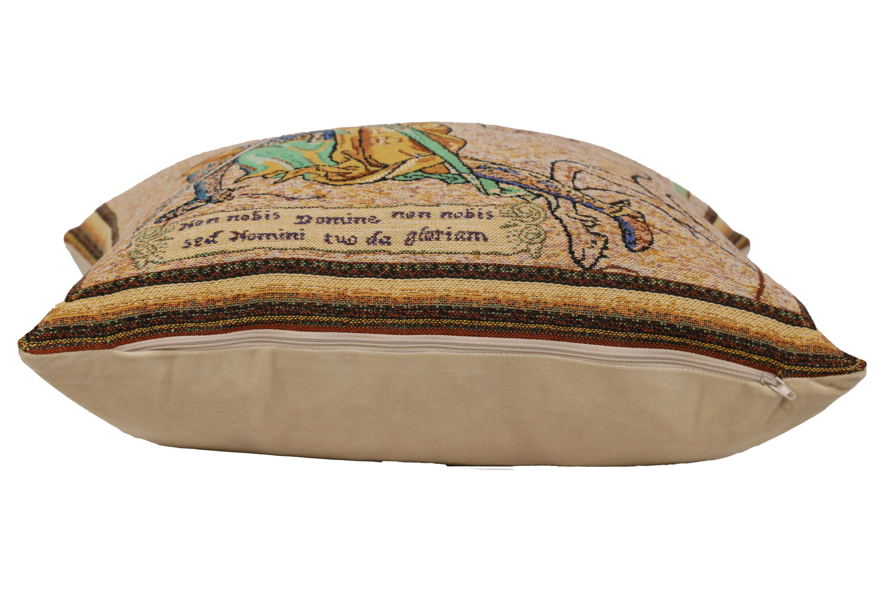 Croise Genoux I Belgian Tapestry Pillow Cover 16x16 Inch Cotton Jacquard Woven Cushion Cover