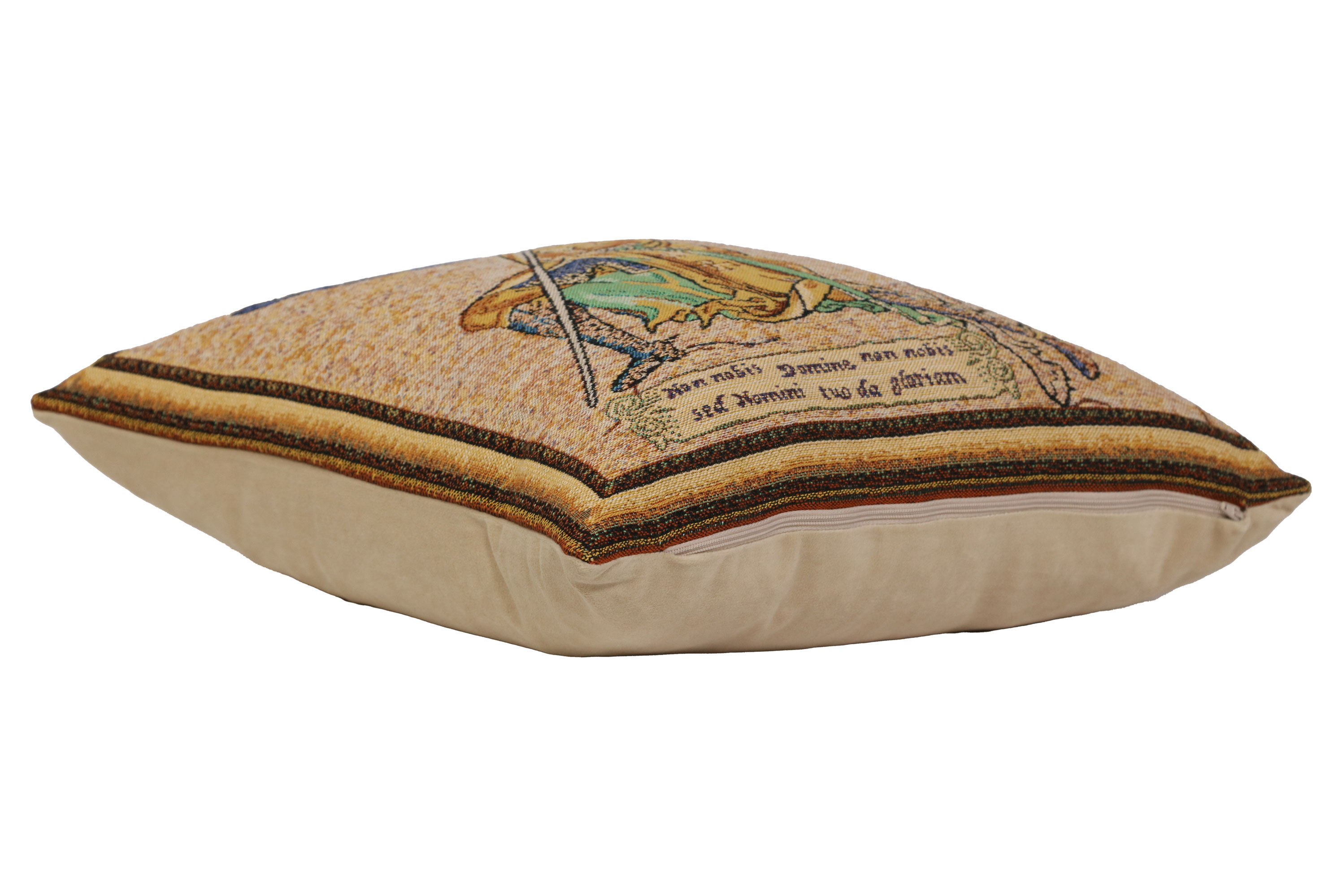 Croise Genoux I Belgian Tapestry Pillow Cover 16x16 Inch Cotton Jacquard Woven Cushion Cover