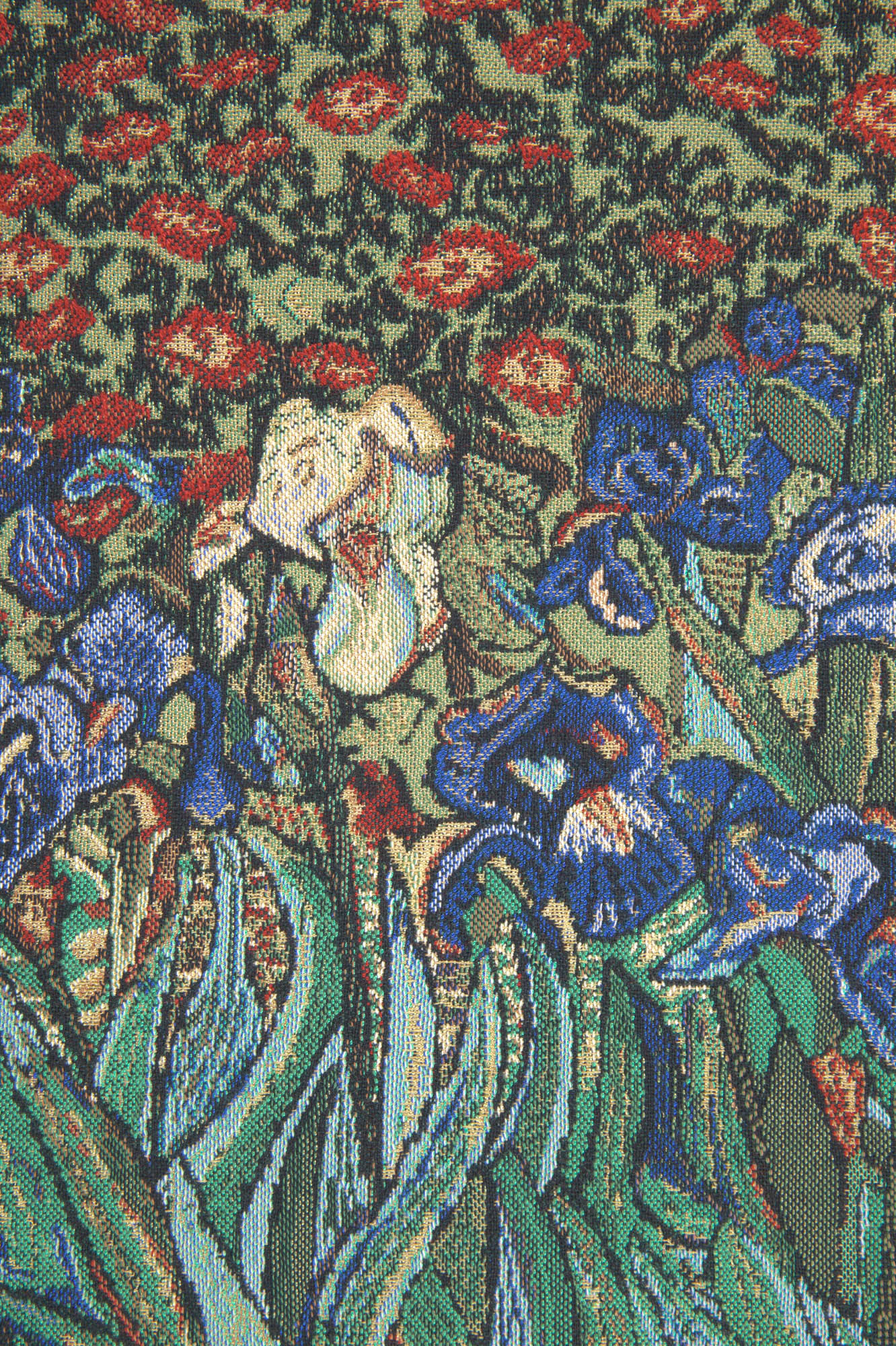 Vincent van Gogh Les Iris Mini European Tapestry Wall Hanging 21x18 Inch Cotton Jacquard Woven Wall Tapestry