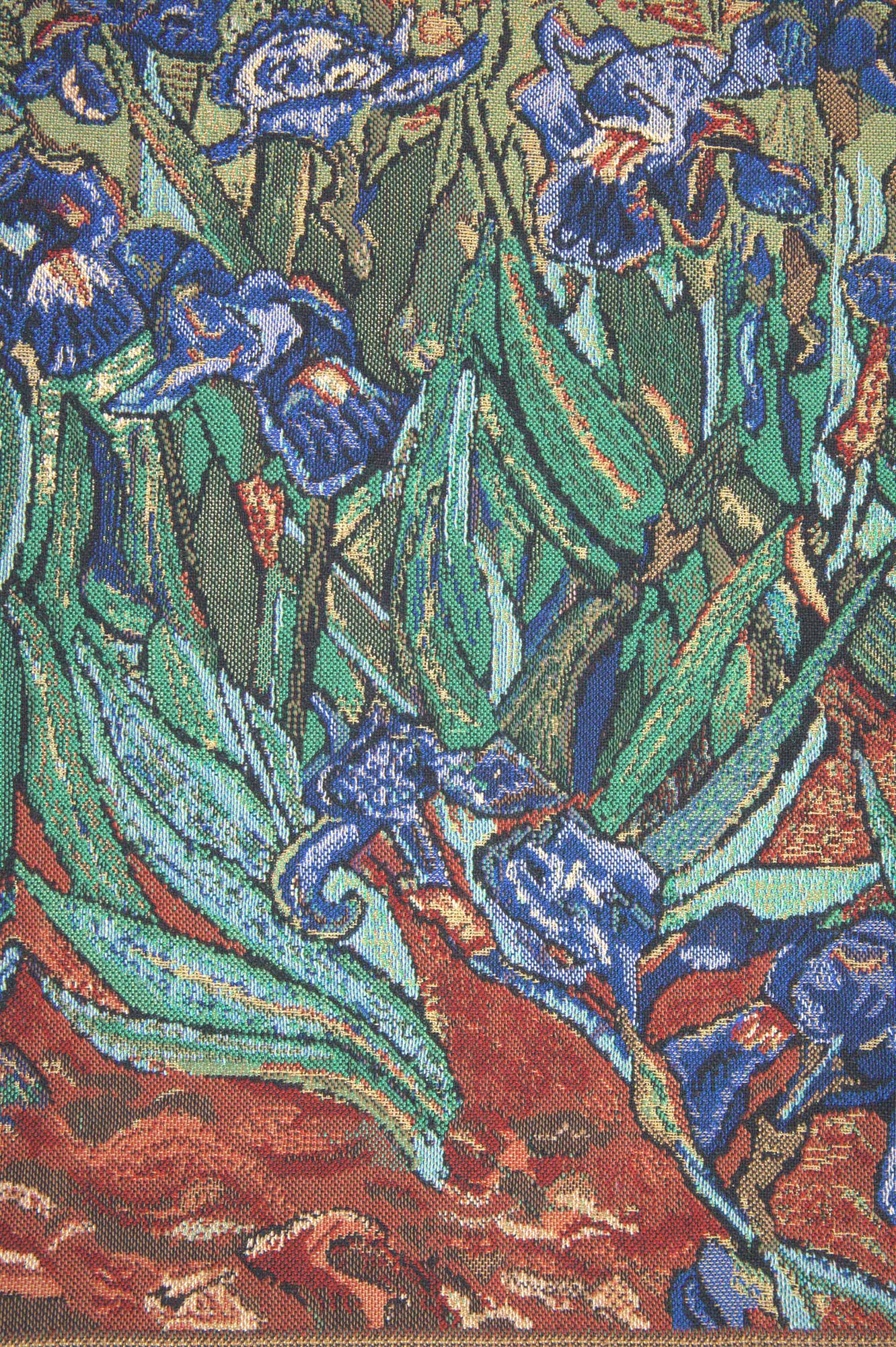 Vincent van Gogh Les Iris Mini European Tapestry Wall Hanging 21x18 Inch Cotton Jacquard Woven Wall Tapestry