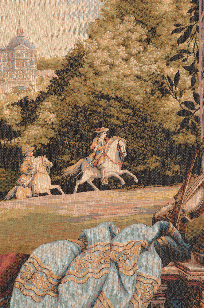 Chateau Bellevue Landscape Tapestry Wall Hanging 58 x 58 in
