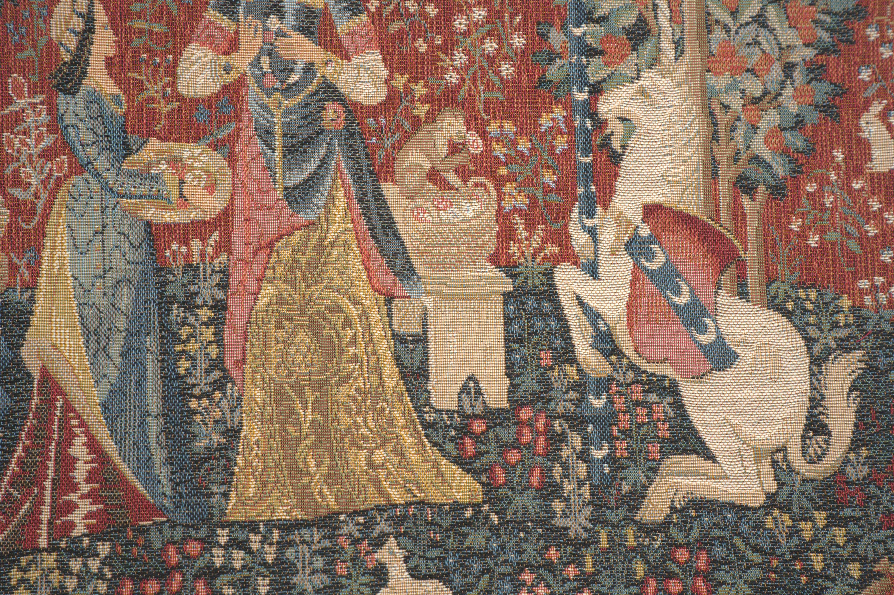 Medieval The Smell Large Tapestry Pillow Cover 19x19 Inch Cotton Jacquard Woven Cushion Cover
