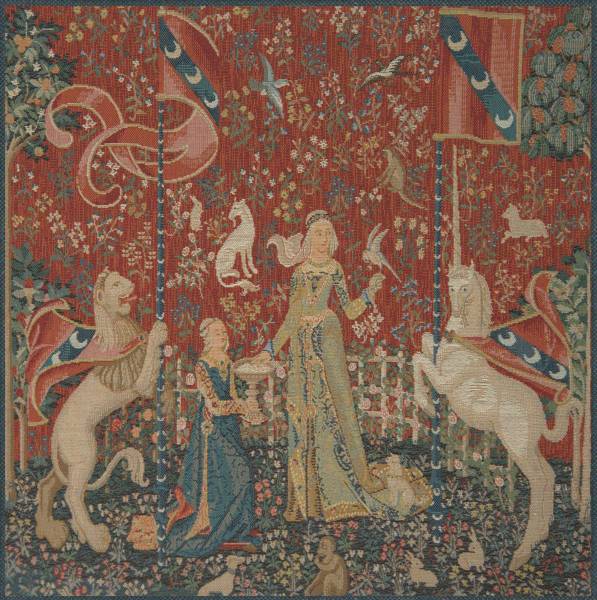 Medieval The Taste Large Tapestry Pillow Cover 19x19 Inch Cotton Jacquard Woven Cushion Cover