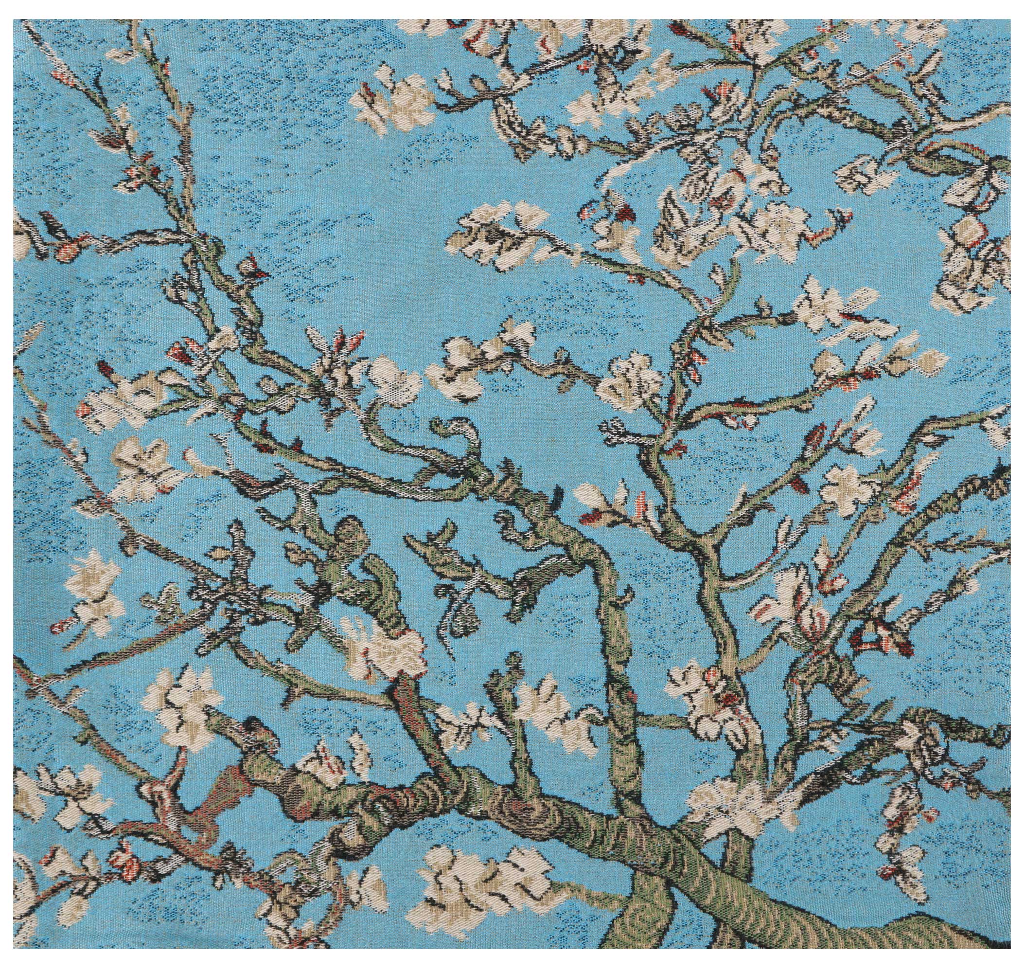 Vincent Van Gogh The Almond Blossom Tapestry Pillow Cover 16x16 Inch Cotton Jacquard Woven Cushion Cover
