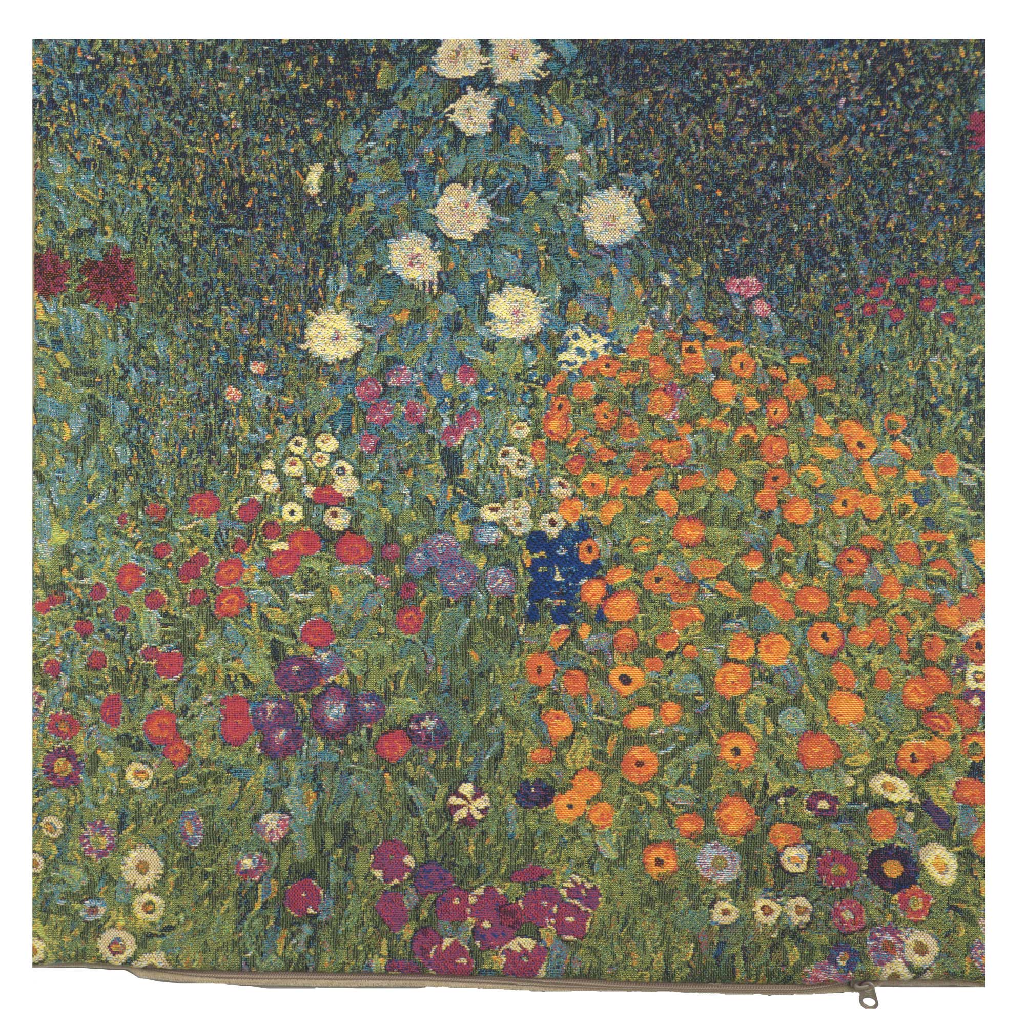 Gustav Klimt Garden Tapestry Pillow Cover 18x18 Inch Cotton Jacquard Woven Cushion Cover
