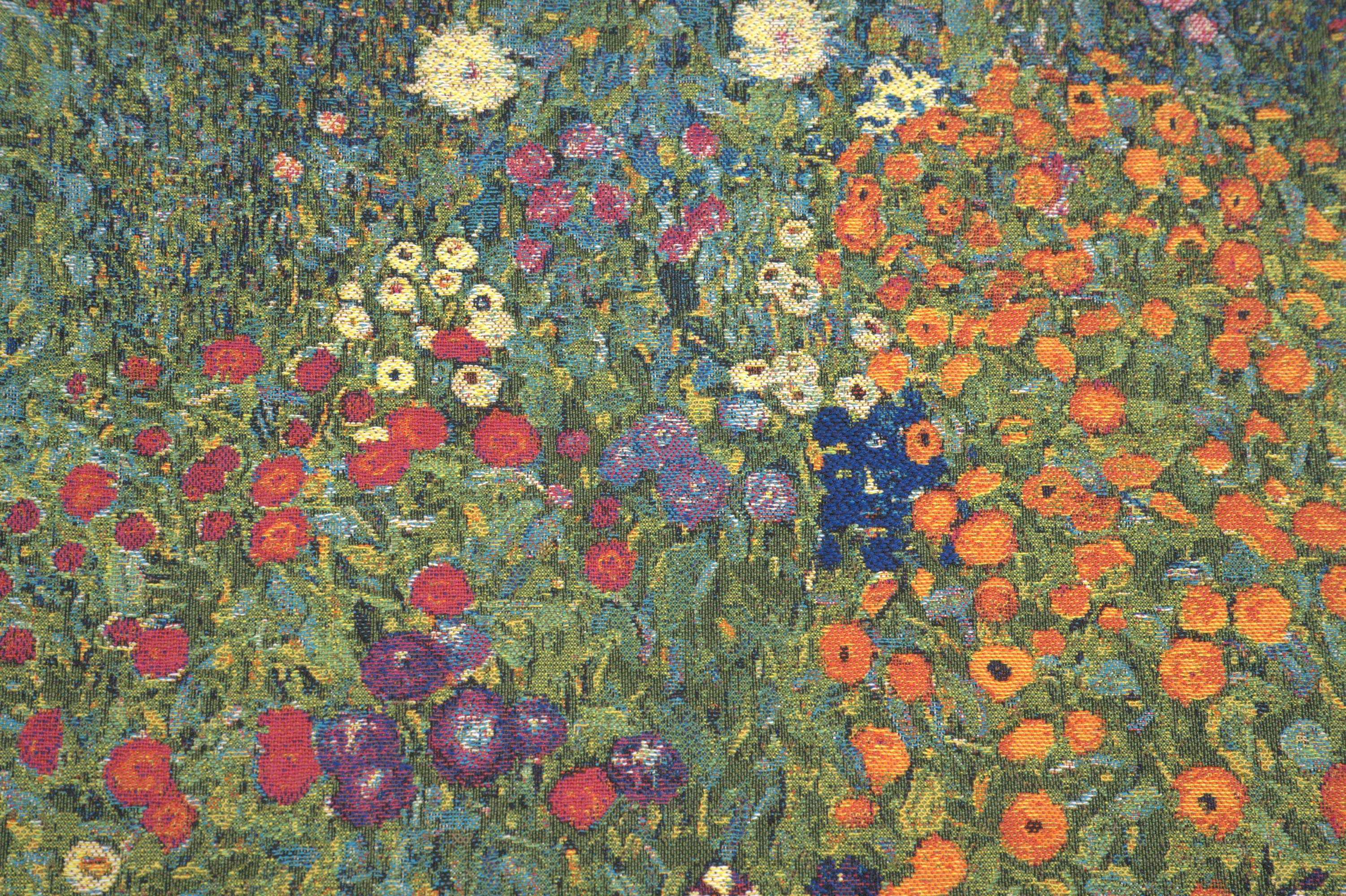 Gustav Klimt Garden Tapestry Pillow Cover 18x18 Inch Cotton Jacquard Woven Cushion Cover