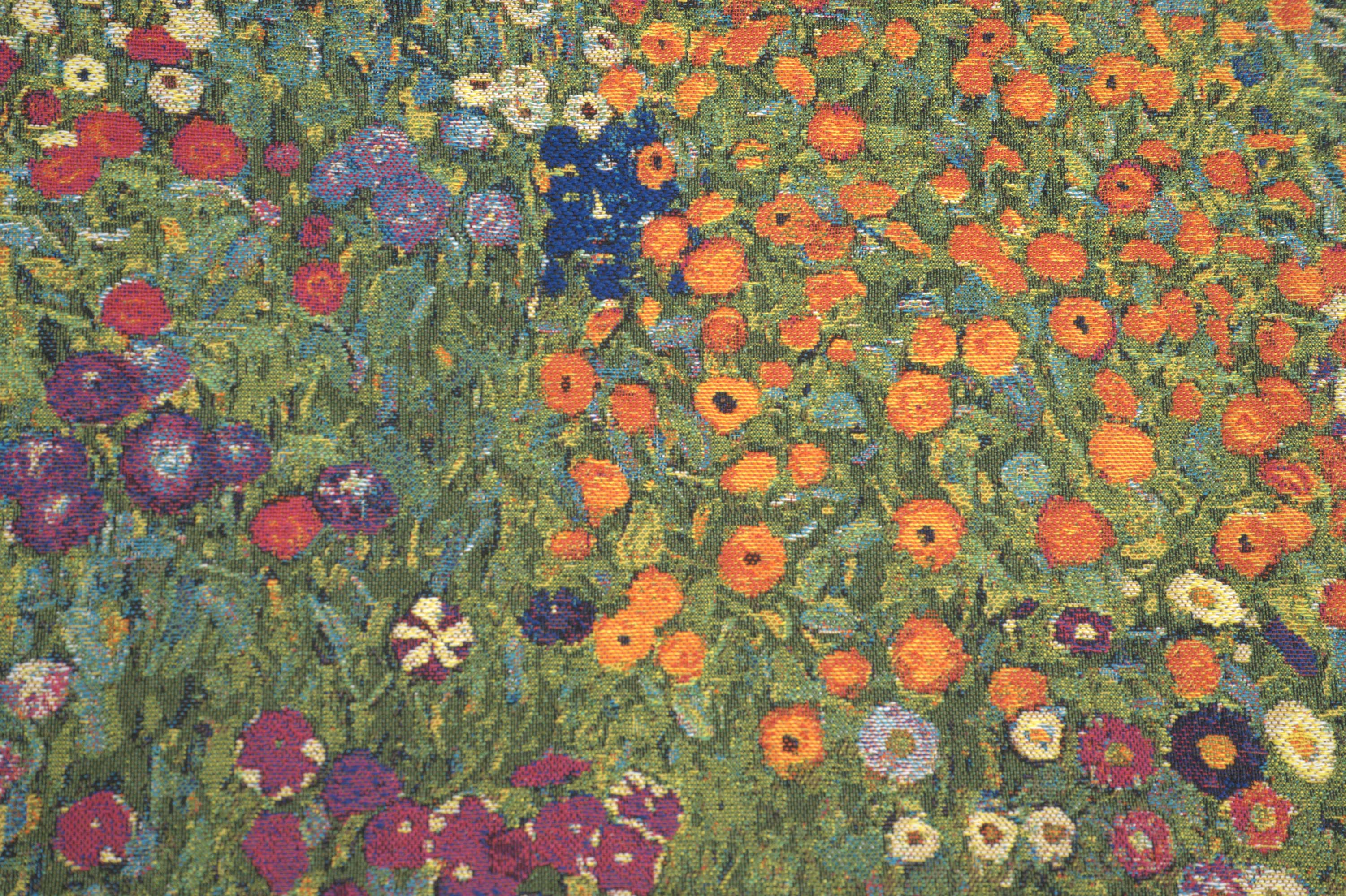 Gustav Klimt Garden Tapestry Pillow Cover 18x18 Inch Cotton Jacquard Woven Cushion Cover