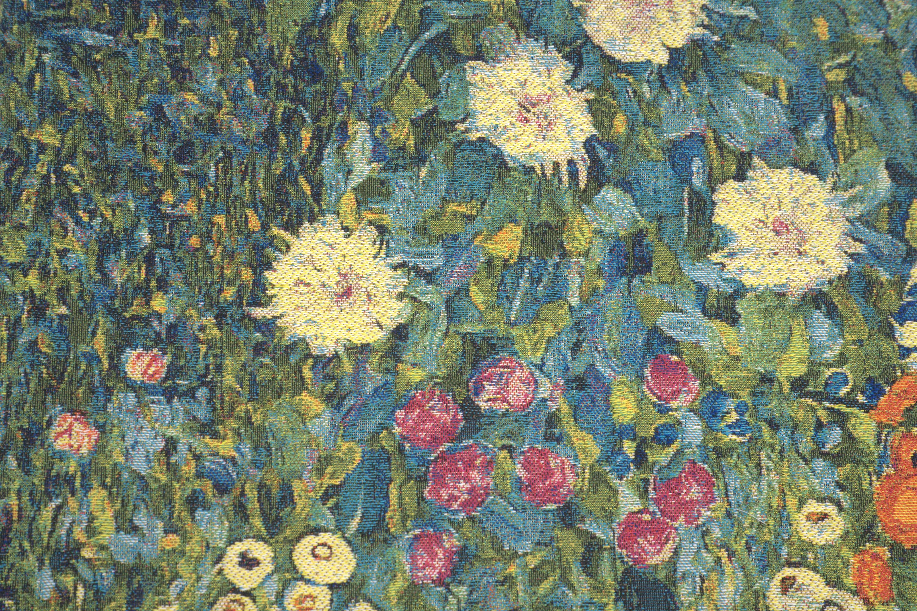 Gustav Klimt Garden Tapestry Pillow Cover 18x18 Inch Cotton Jacquard Woven Cushion Cover