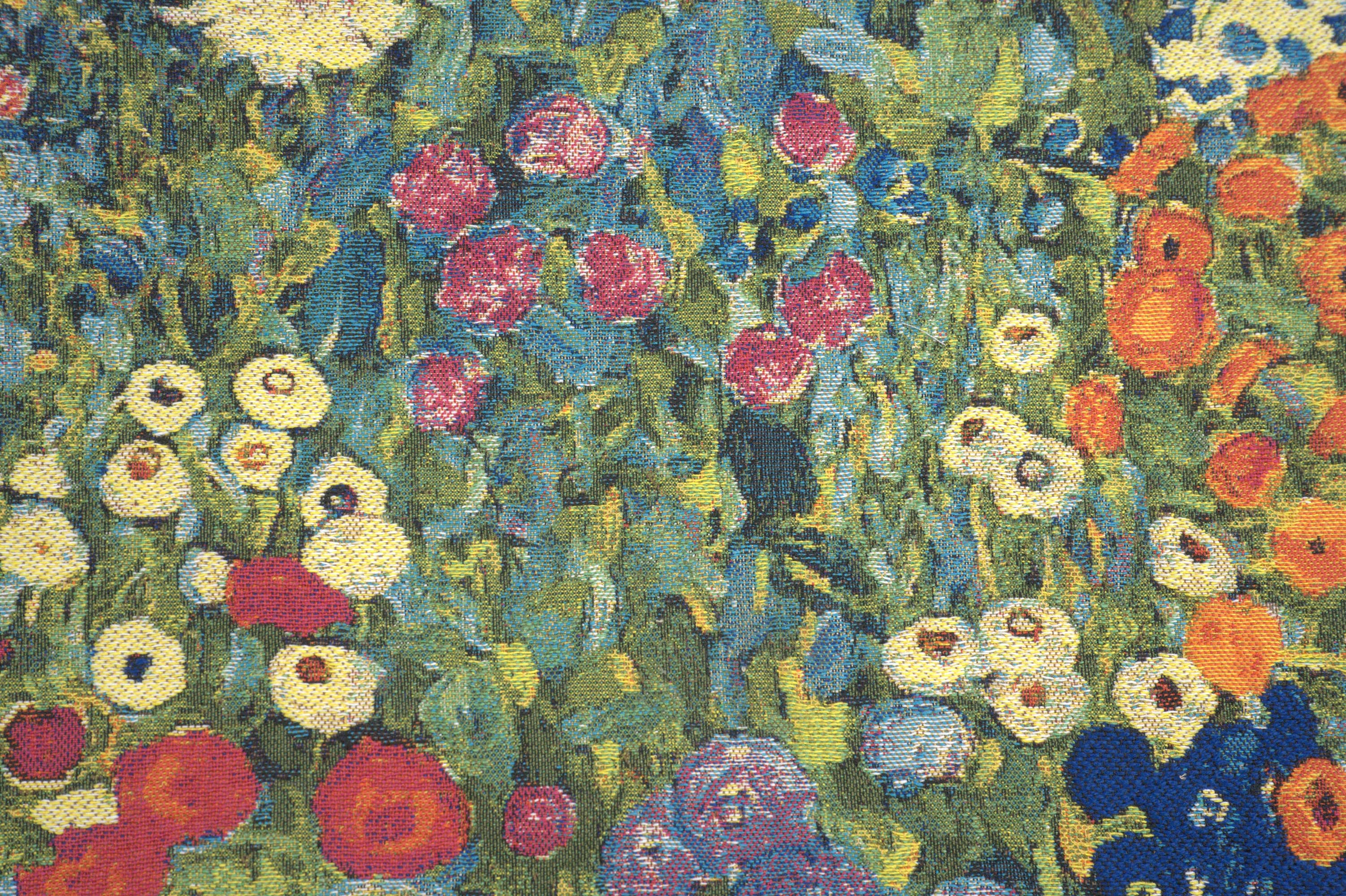 Gustav Klimt Garden Tapestry Pillow Cover 18x18 Inch Cotton Jacquard Woven Cushion Cover