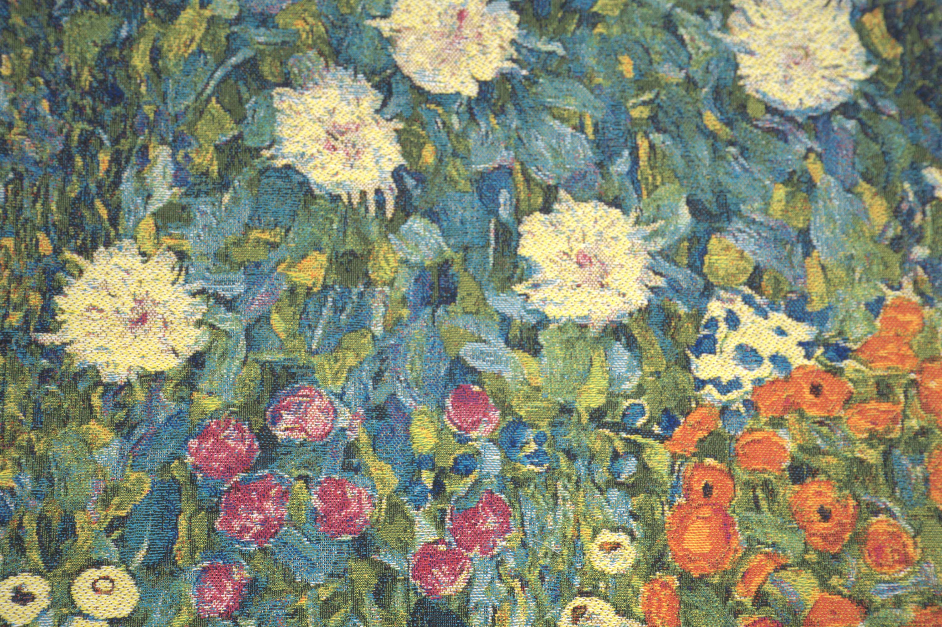 Gustav Klimt Garden Tapestry Pillow Cover 18x18 Inch Cotton Jacquard Woven Cushion Cover