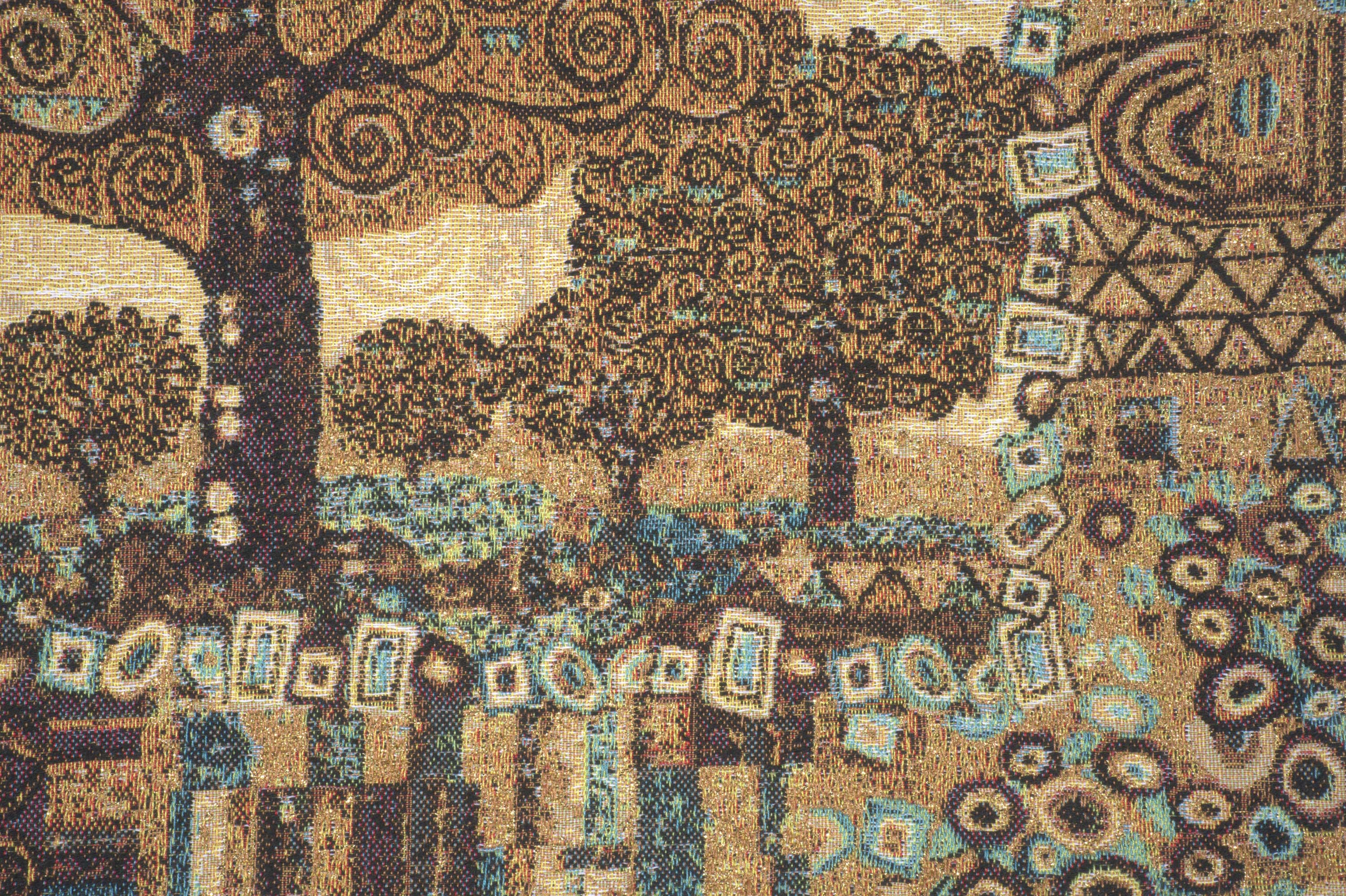 Gustav Klimt Tree of Life A Tapestry Pillow Cover 18x18 Inch Cotton Jacquard Woven Cushion Cover