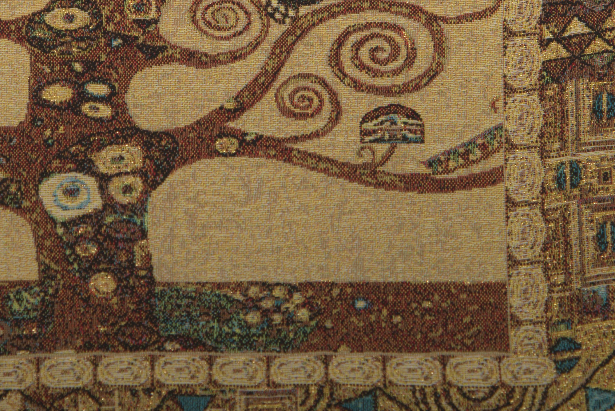 Gustav Klimt Tree of Life B Tapestry Pillow Cover 18x18 Inch Cotton Jacquard Woven Cushion Cover