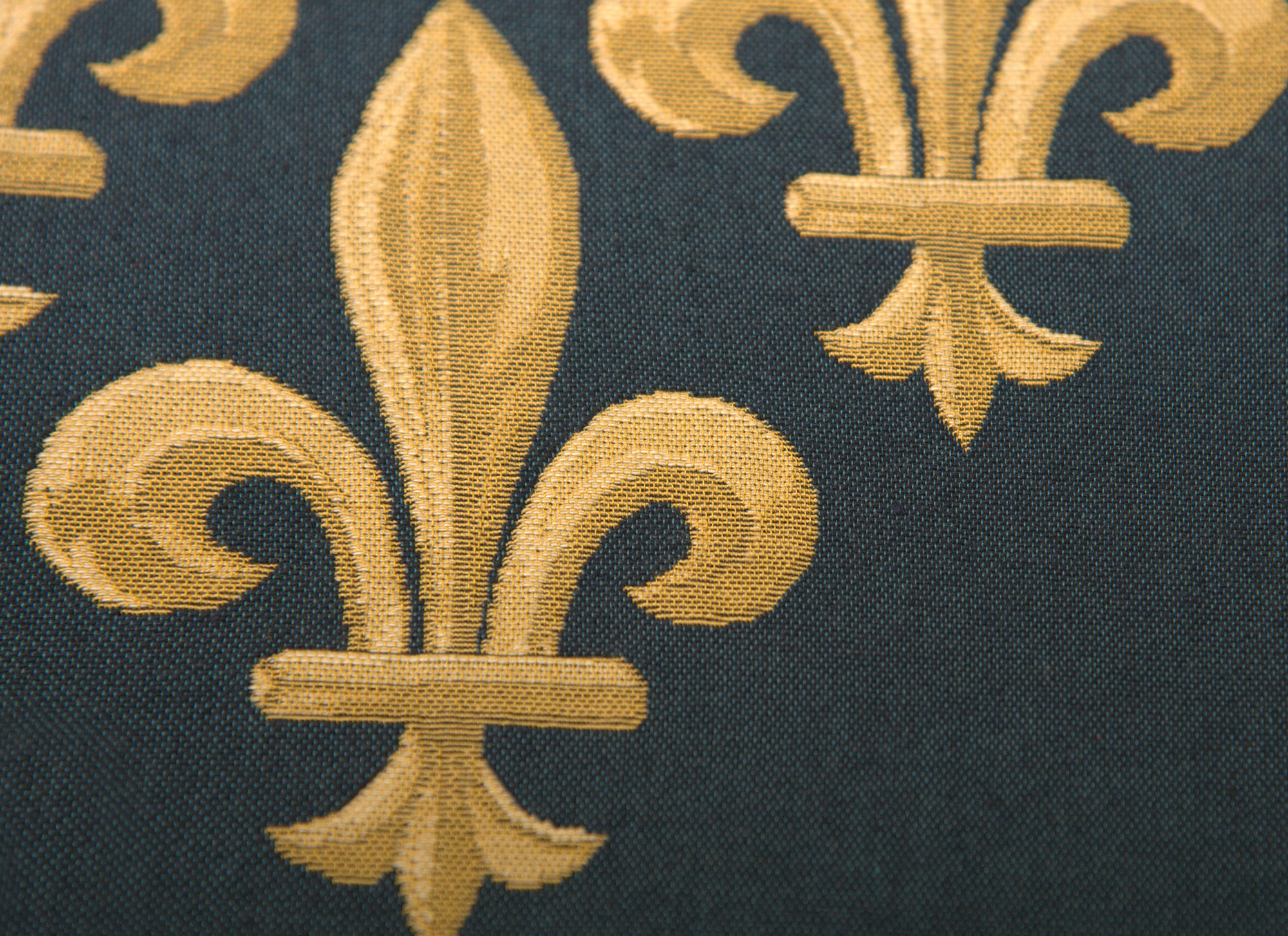 Napoleon Fleur de Lys Blue Tapestry Pillow Cover 18x18 Inch Cotton Jacquard Woven Cushion Cover
