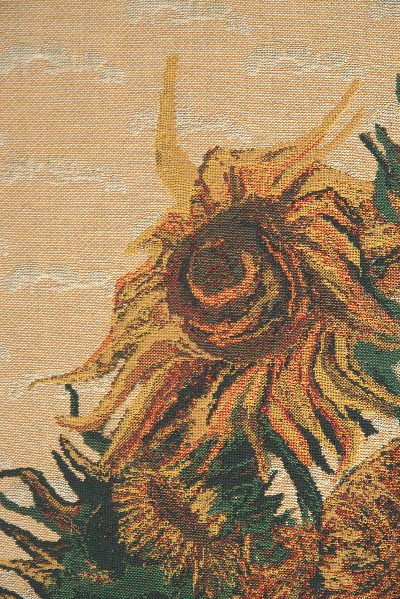 Vincent Van Gogh Sunflower Beige Vintage Tapestry Wall Hanging 41 x 34 in