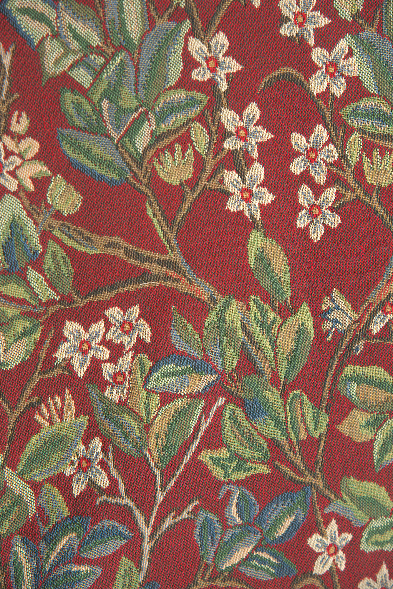William Morris Tree of Life Portiere Red Tapestry Wall Hanging 70 x 24 in