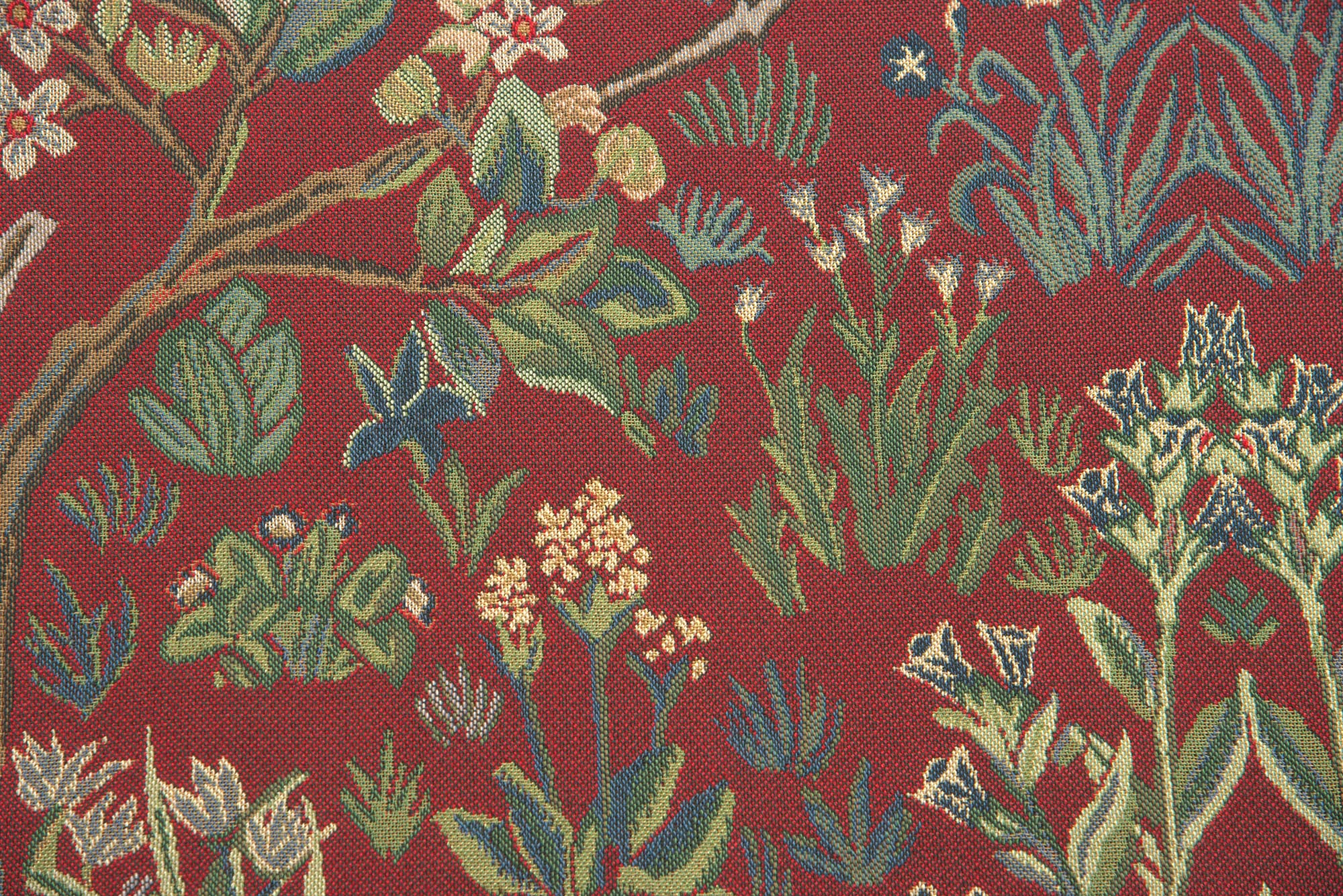 William Morris The Tree of Life Forest Red Tapestry Wall Hanging 68 x 81 in