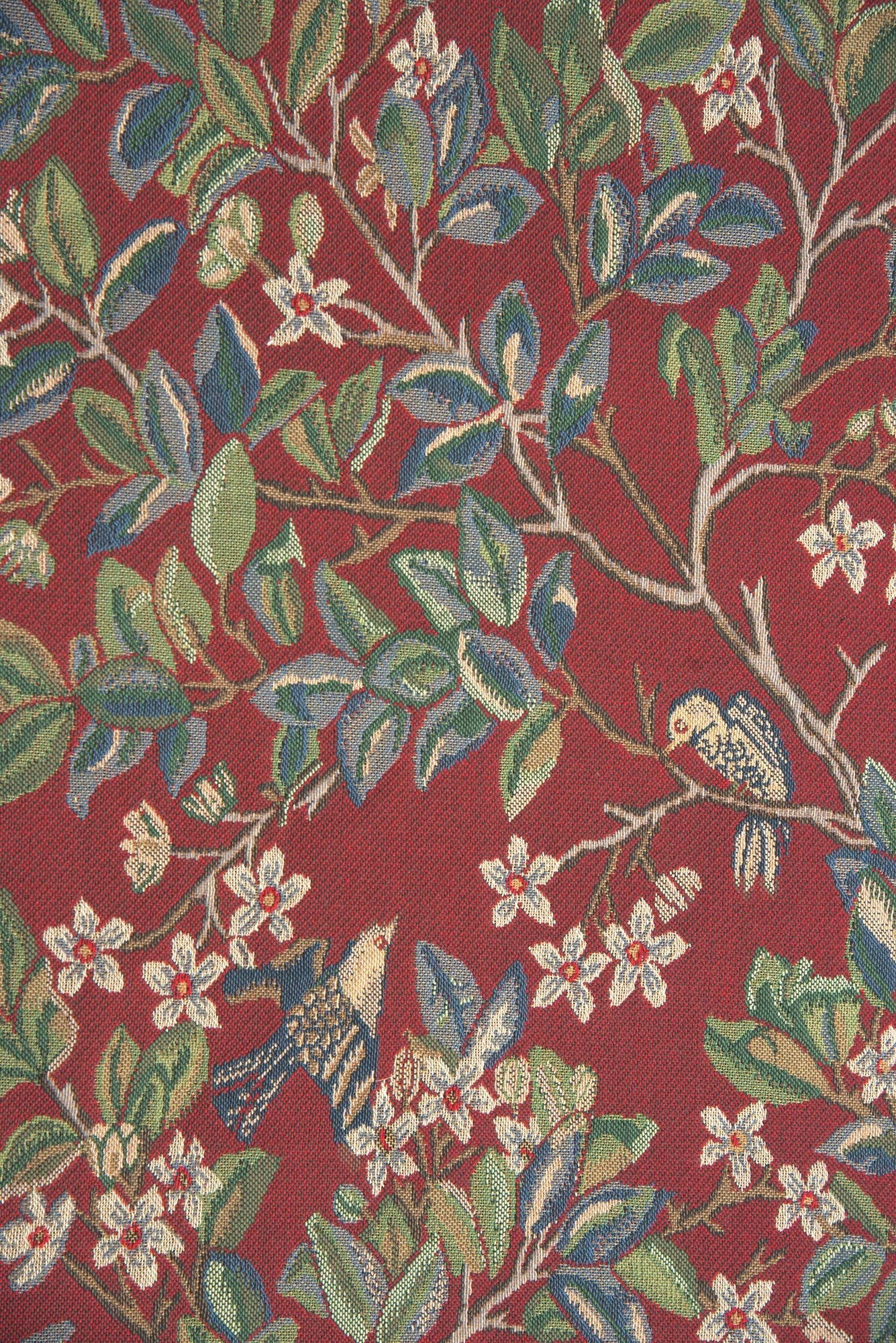 William Morris Tree of Life Red Tapestry Wall Hanging 24 x 18 in