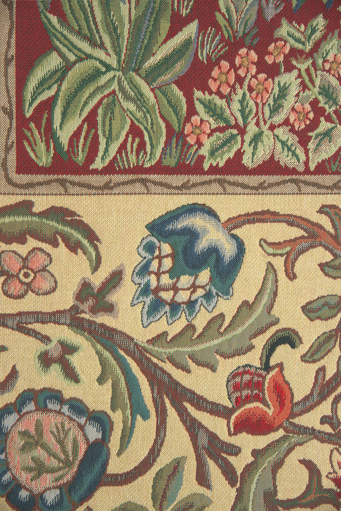 William Morris Tree of Life Red Tapestry Wall Hanging 24 x 18 in