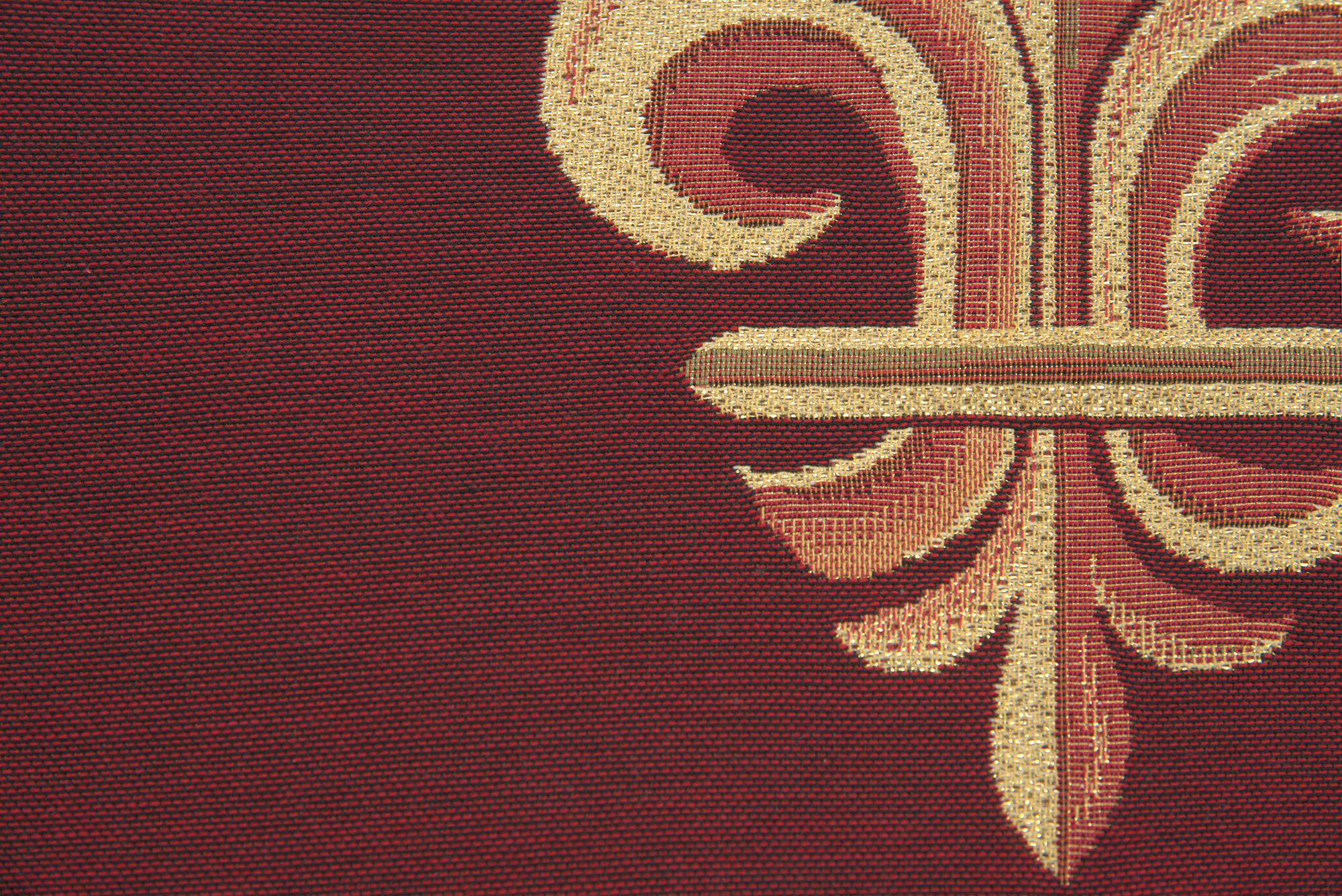 French Framed Fleur de Lys Red Tapestry Pillow Cover 19x19 Inch Cotton Jacquard Woven Cushion Cover