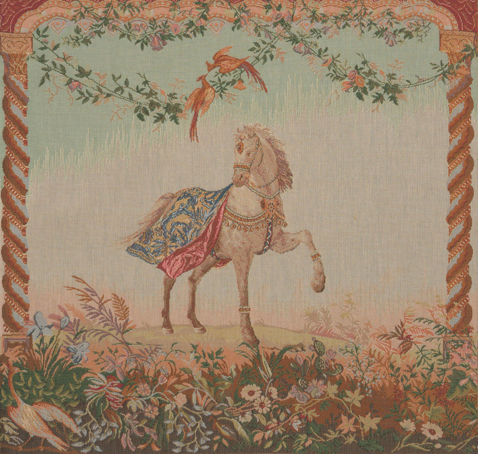 Jean Baptiste Huet Cheval Large Tapestry Pillow Cover 19x19 Inch Cotton Jacquard Woven Cushion Cover