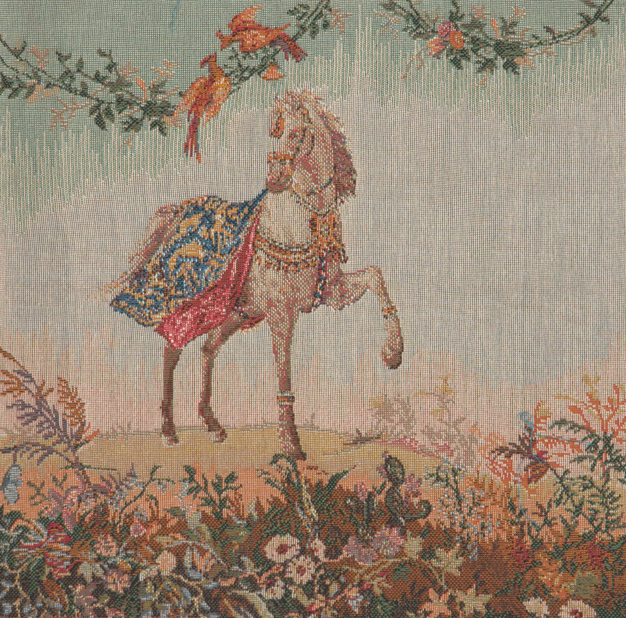 Jean Baptiste Huet Cheval Small Tapestry Pillow Cover 14x14 Inch Cotton Jacquard Woven Cushion Cover