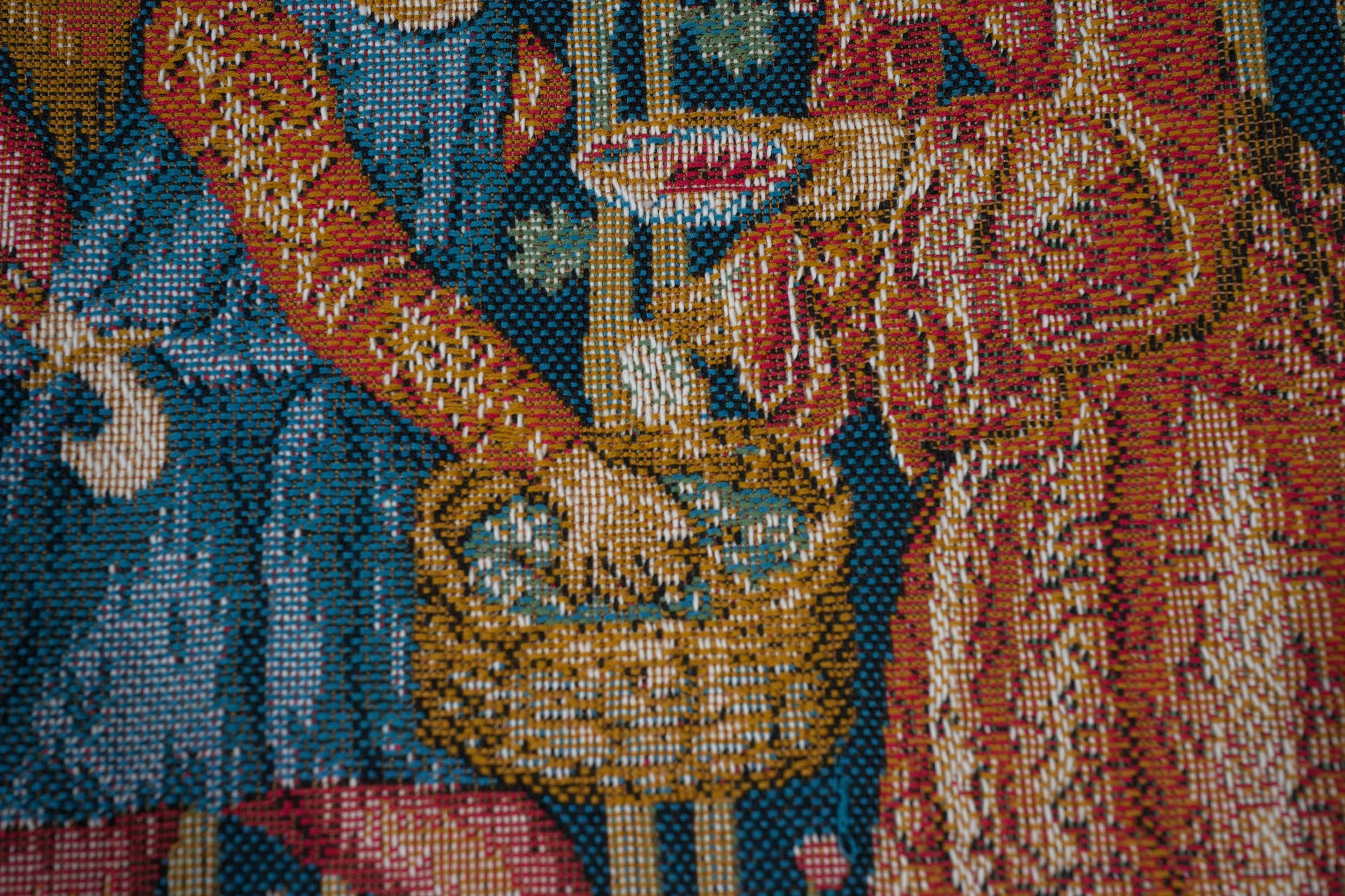 Medieval Wine Making Small Tapestry Pillow Cover 14x14 Inch Cotton Jacquard Woven Cushion Cover