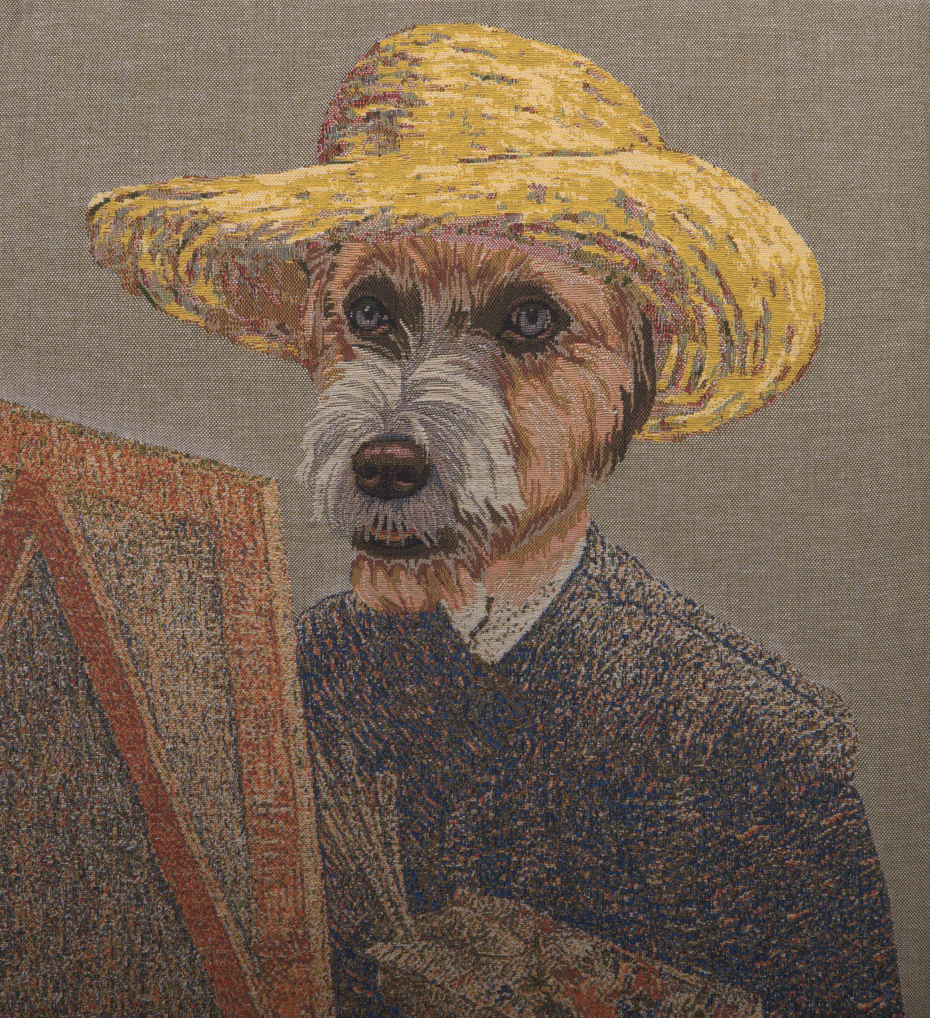 Vincent Van Gogh Dog Tapestry Pillow Cover 18x18 Inch Cotton Jacquard Woven Cushion Cover