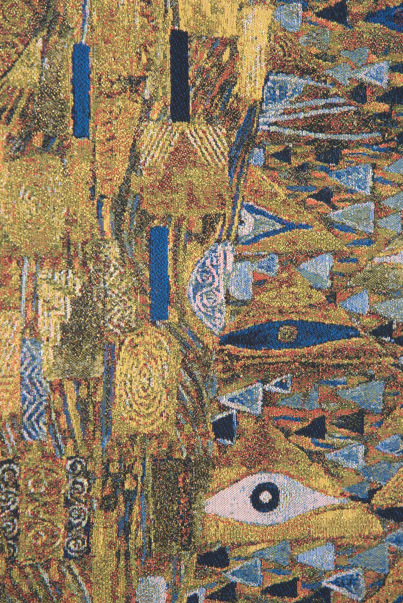 Gustav Klimt Patchwork Vintage Tapestry Wall Hanging 28 x 29 in Art Nouveau Abstract Jacquard Woven Wall Art