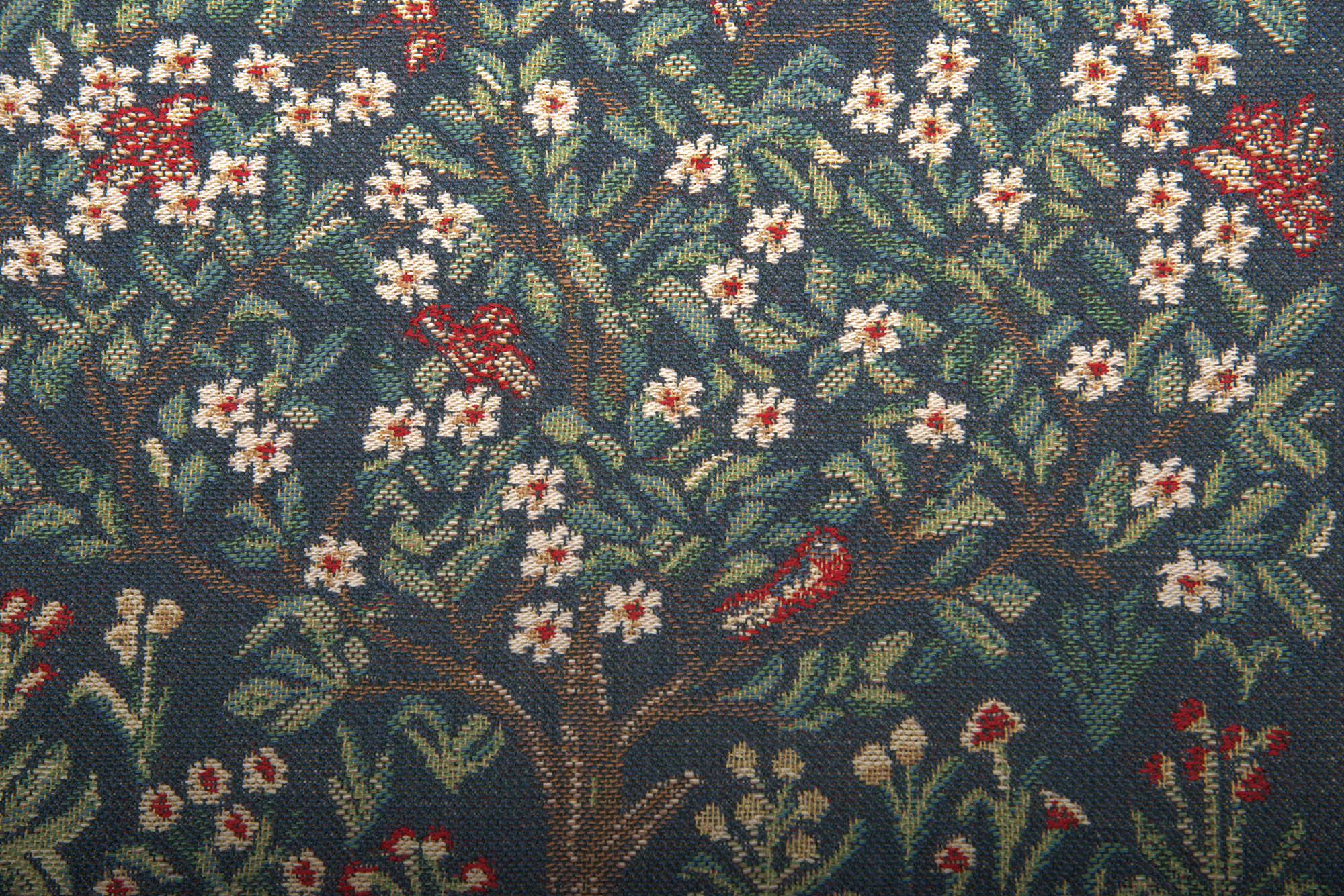 Green Tree Belgian Tapestry Pillow Cover 16x16 inch Cotton Jacquard Woven Cushion Cover