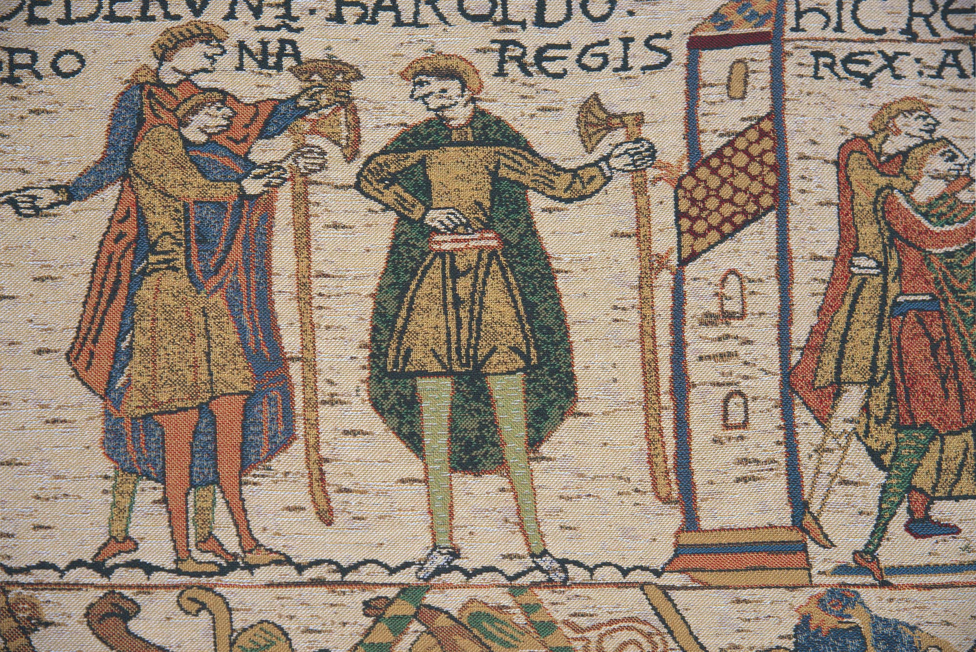 Bayeux King Harold Vintage Tapestry Wall Hanging 18 x 69 in