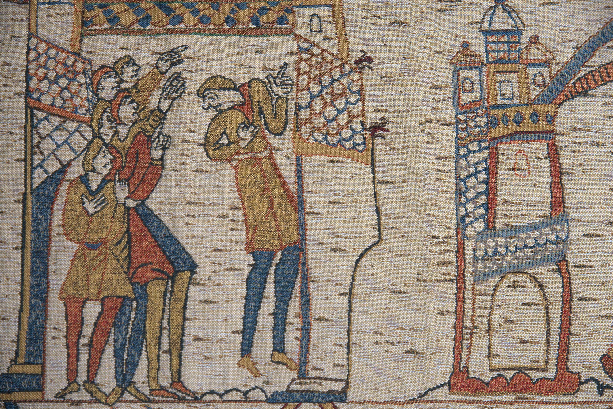 Bayeux King Harold Vintage Tapestry Wall Hanging 18 x 69 in