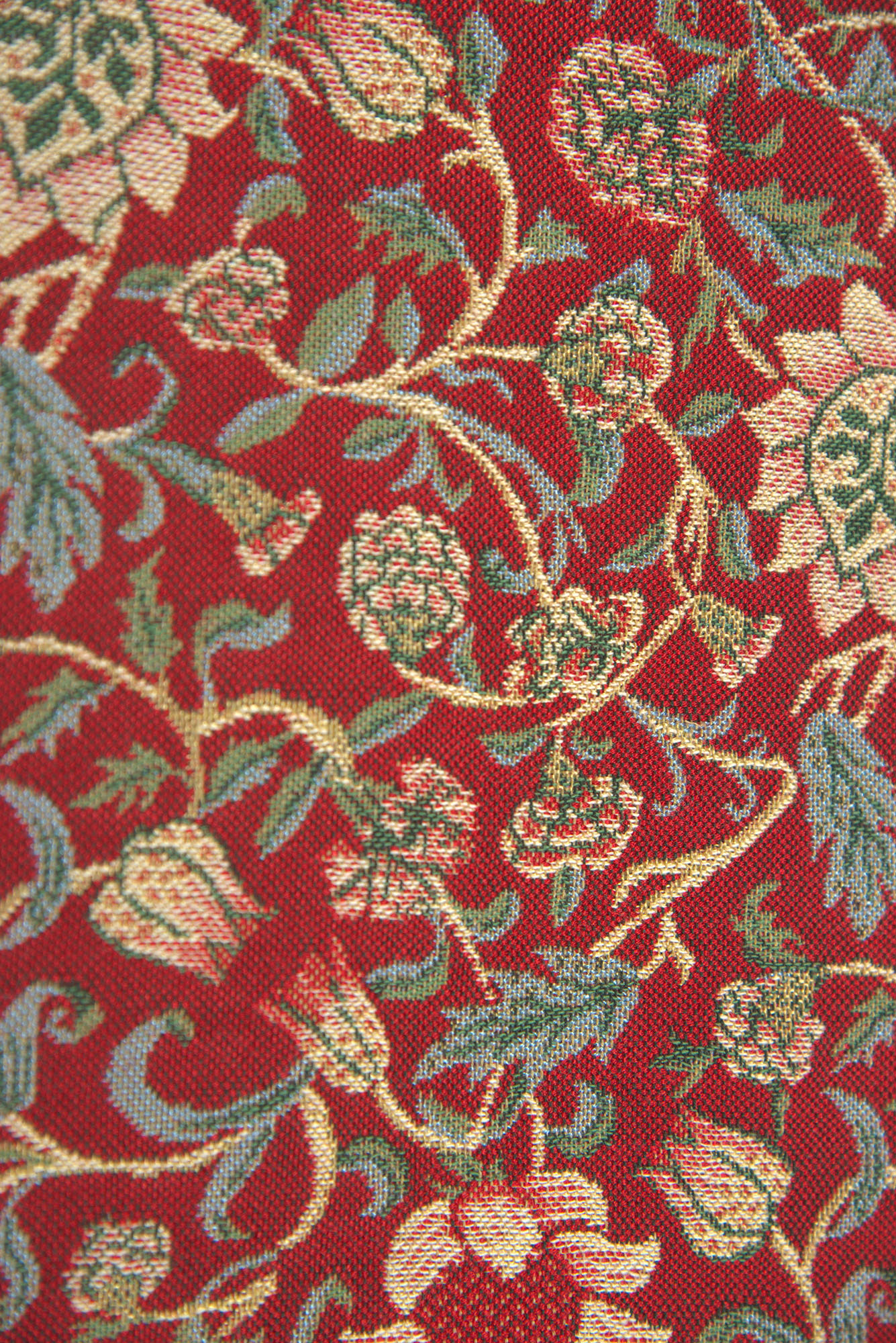 Fleur De Morris Red Belgian Table Runner | Close Up 1
